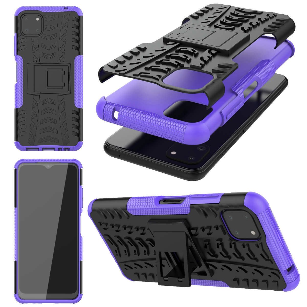 Wigento Handyhülle Für Samsung Galaxy A22 5G Hybrid Handy Tasche Outdoor Etuis Hülle Cover Case