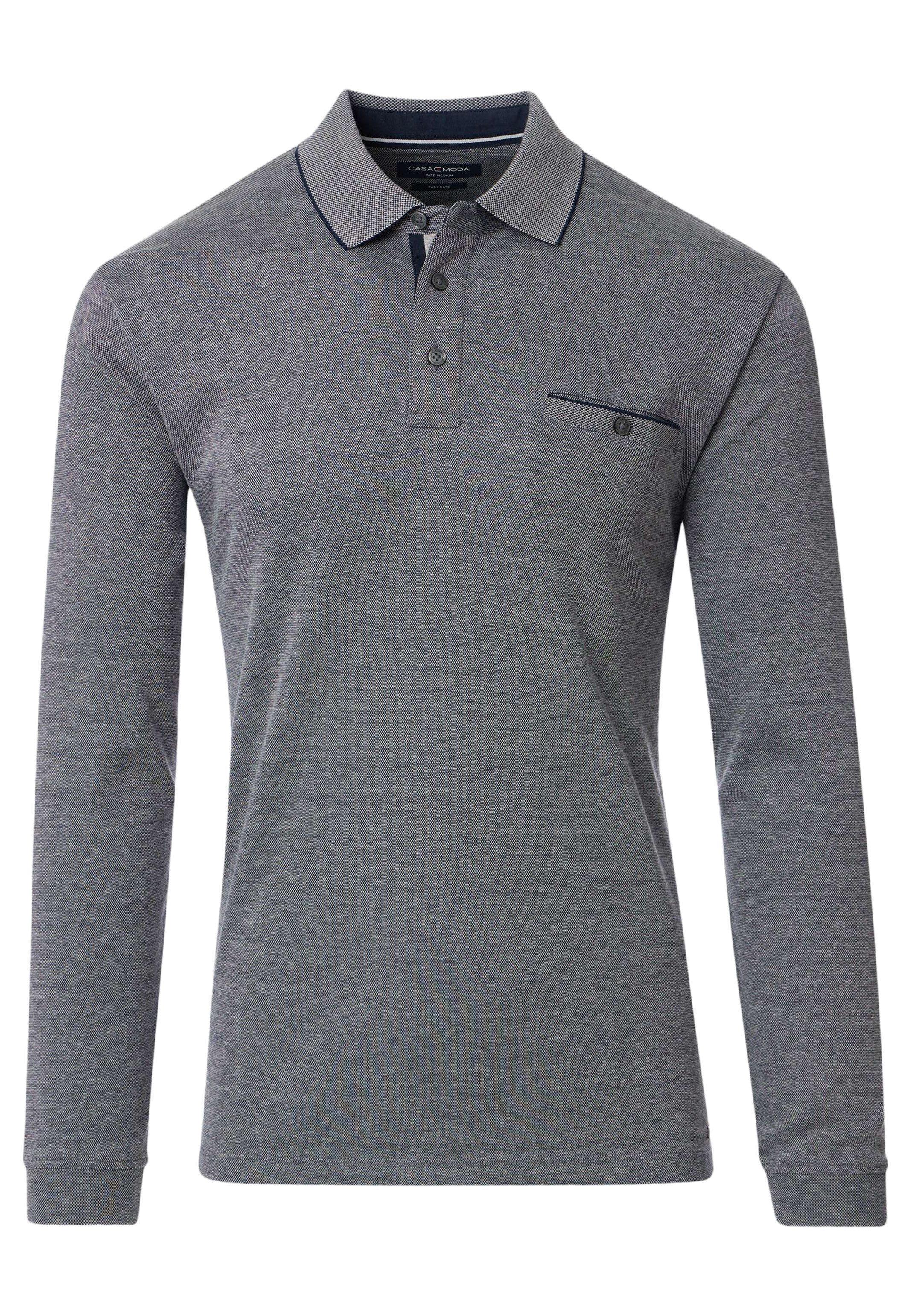 CASAMODA Langarm-Poloshirt Basic (1-tlg) Poloshirt - Baumwolle - Atmungsaktiv - Normale Passform