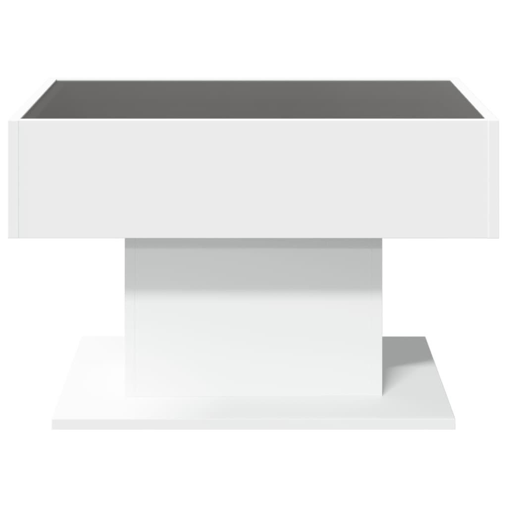 vidaXL Couchtisch LED-Couchtisch Weiß 70x50x45 cm Holzwerkstoff (1-St)