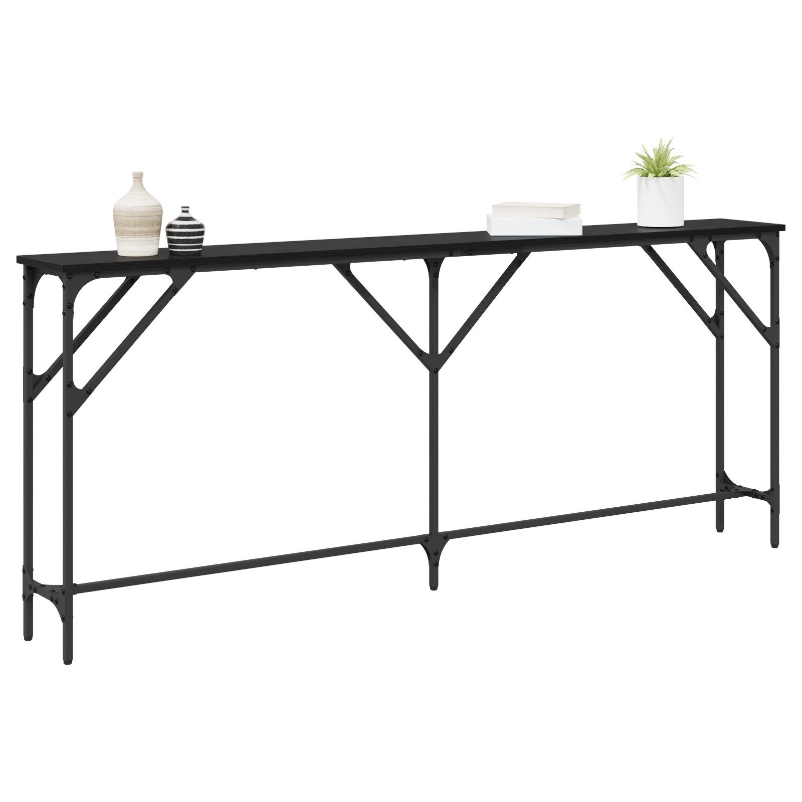 vidaXL Beistelltisch Konsolentisch Schwarz Eiche 180x23x75 günstig online kaufen