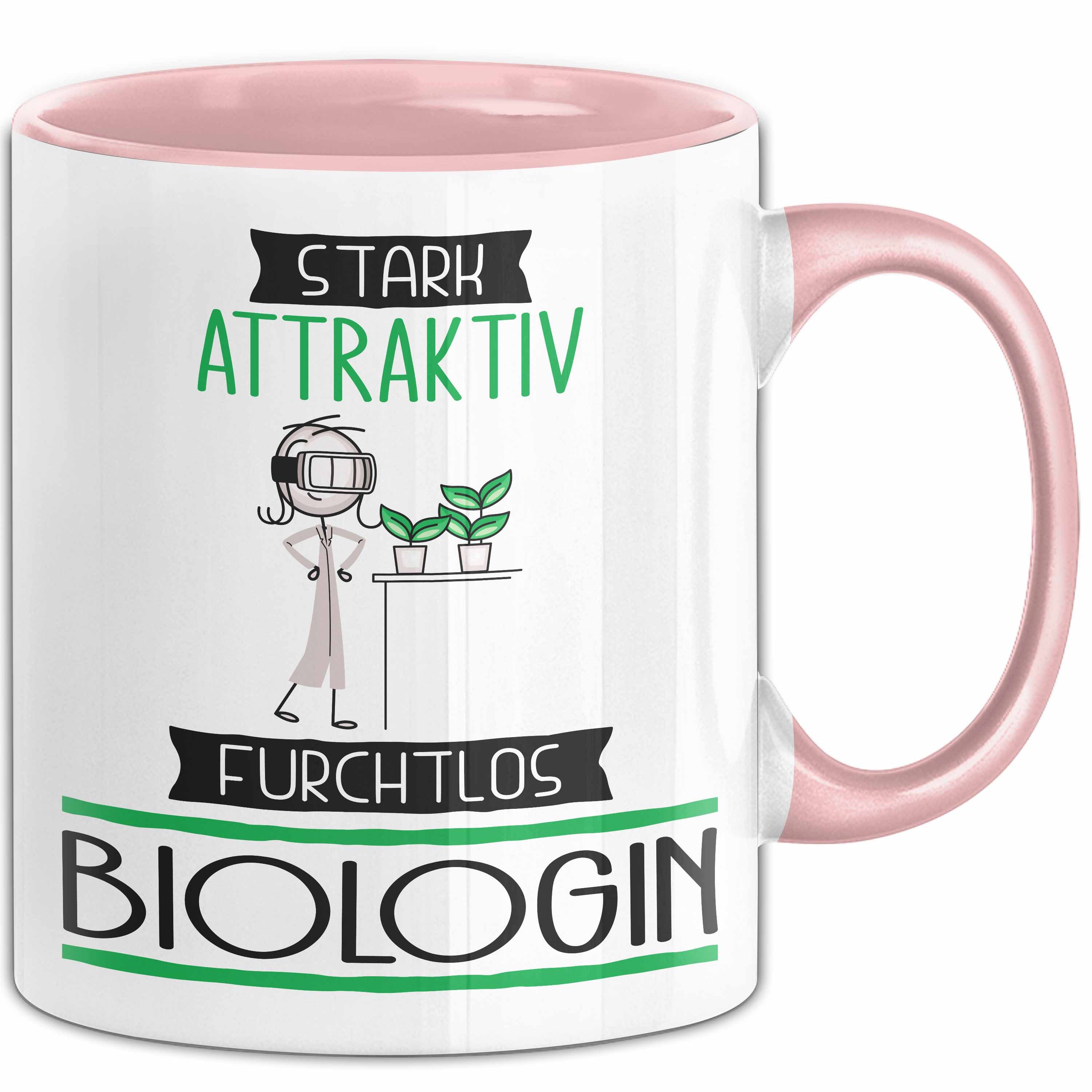Trendation Tasse Biologin Tasse Geschenk Becher Stark Attraktiv Furchtlos Biologin Lu