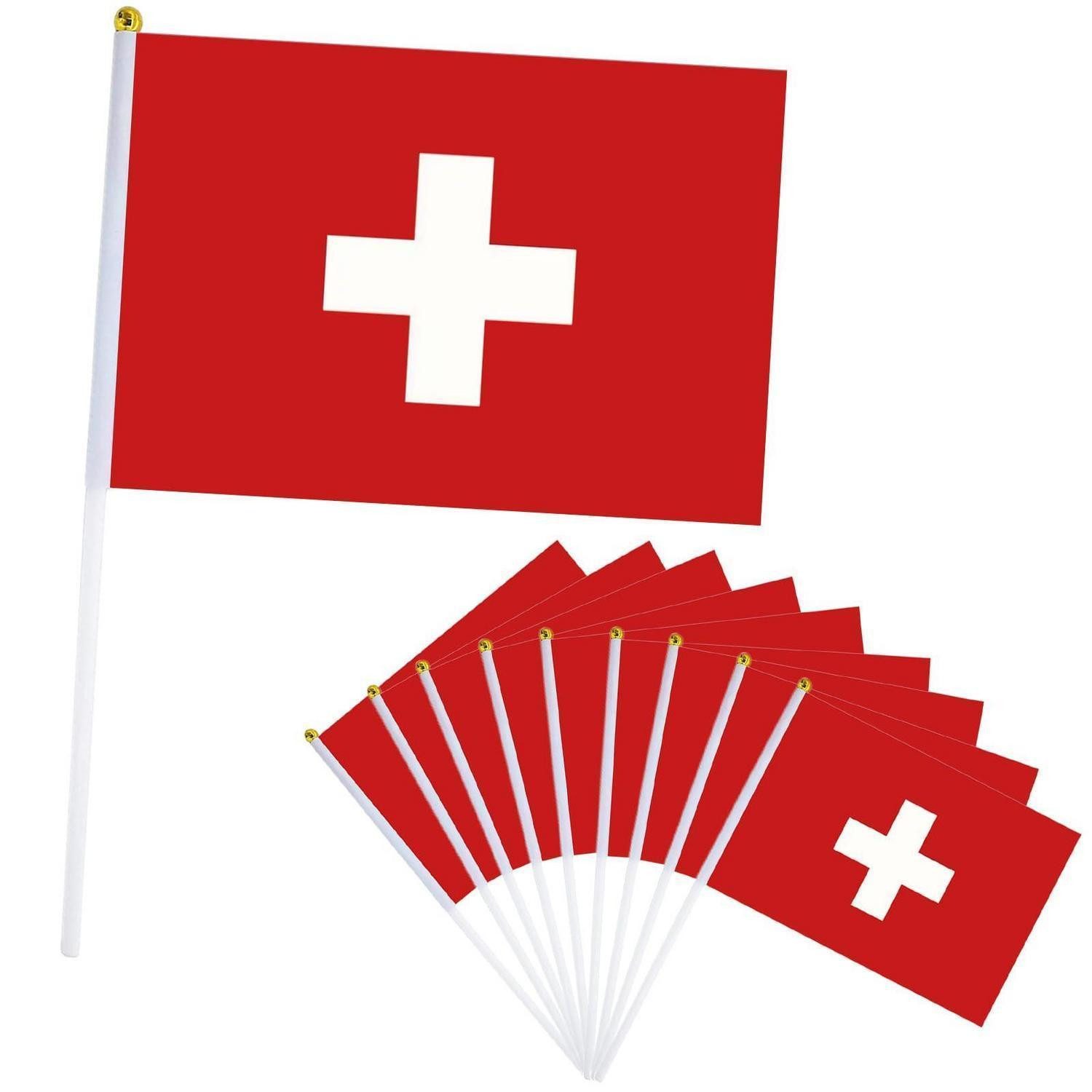 LuxusKollektion Flagge Kleine Schweiz Flagge 10er Set 14x21cm