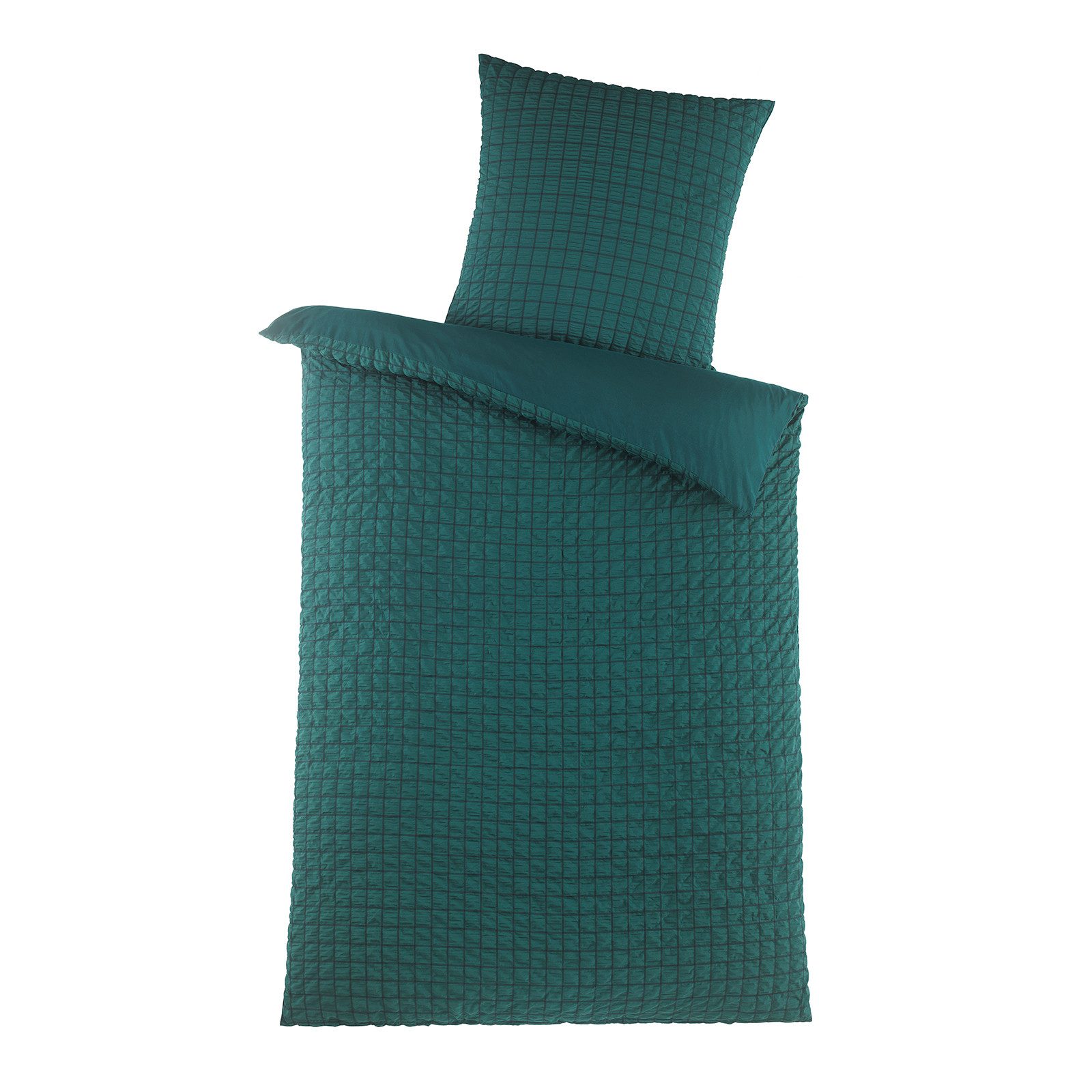 Visaggio Bettwäsche Seersucker Bettbezug Set Quadrat günstig online kaufen