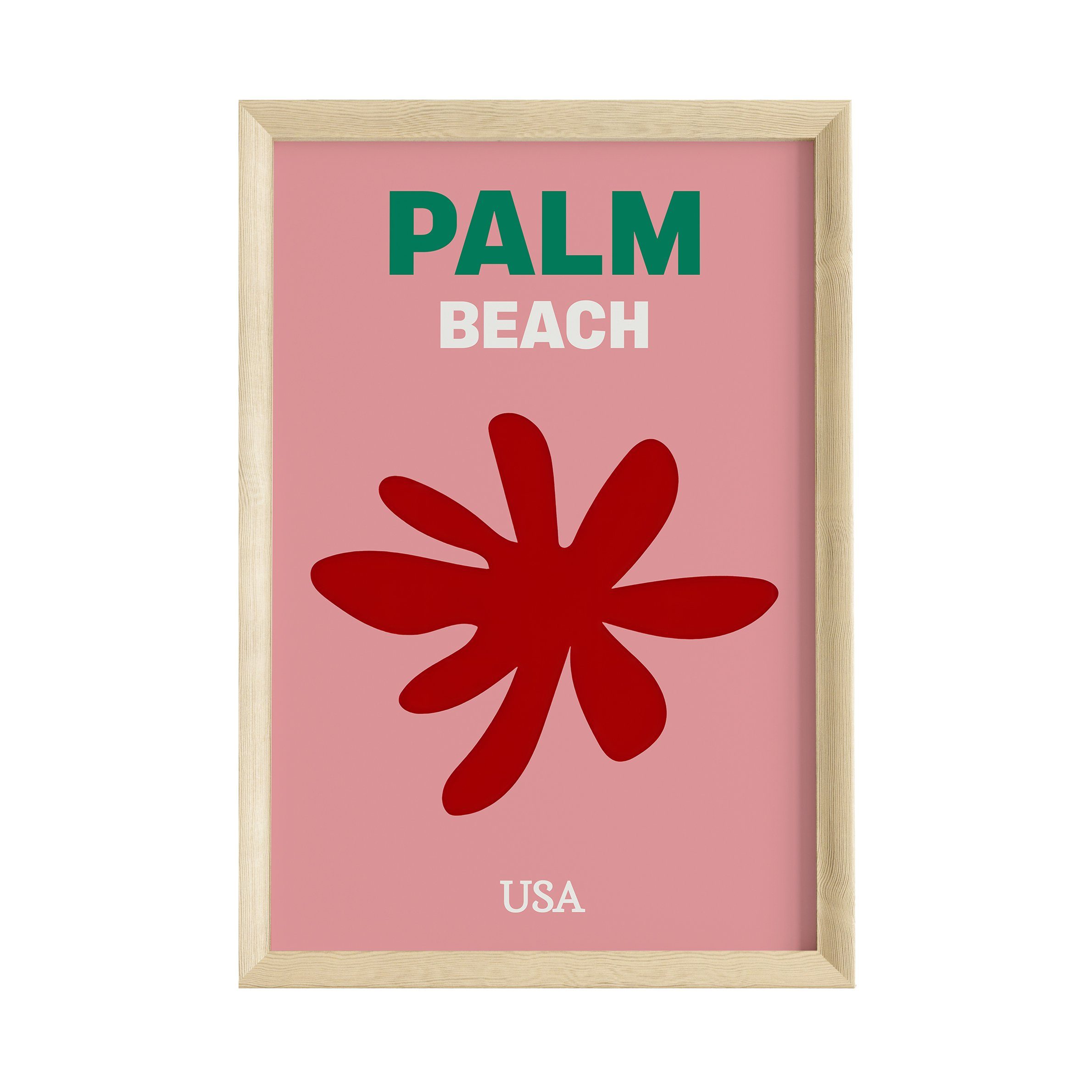 JUSTGOODMOOD Плакат Premium ® Palm Beach USA · ohne Rahmen
