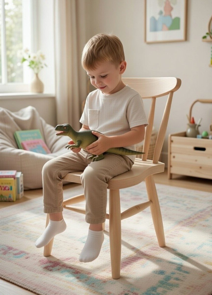 Xlmoebel Kinderstuhl Moderner Holzstuhl für gemütliche Stunden im Kinderzimmer, Made in Europa