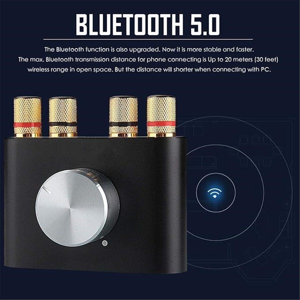 Bluetooth-Lautsprecher Schwarz Bluetooth-Stereo-High-Fidelity Mini-Verstärker K&B