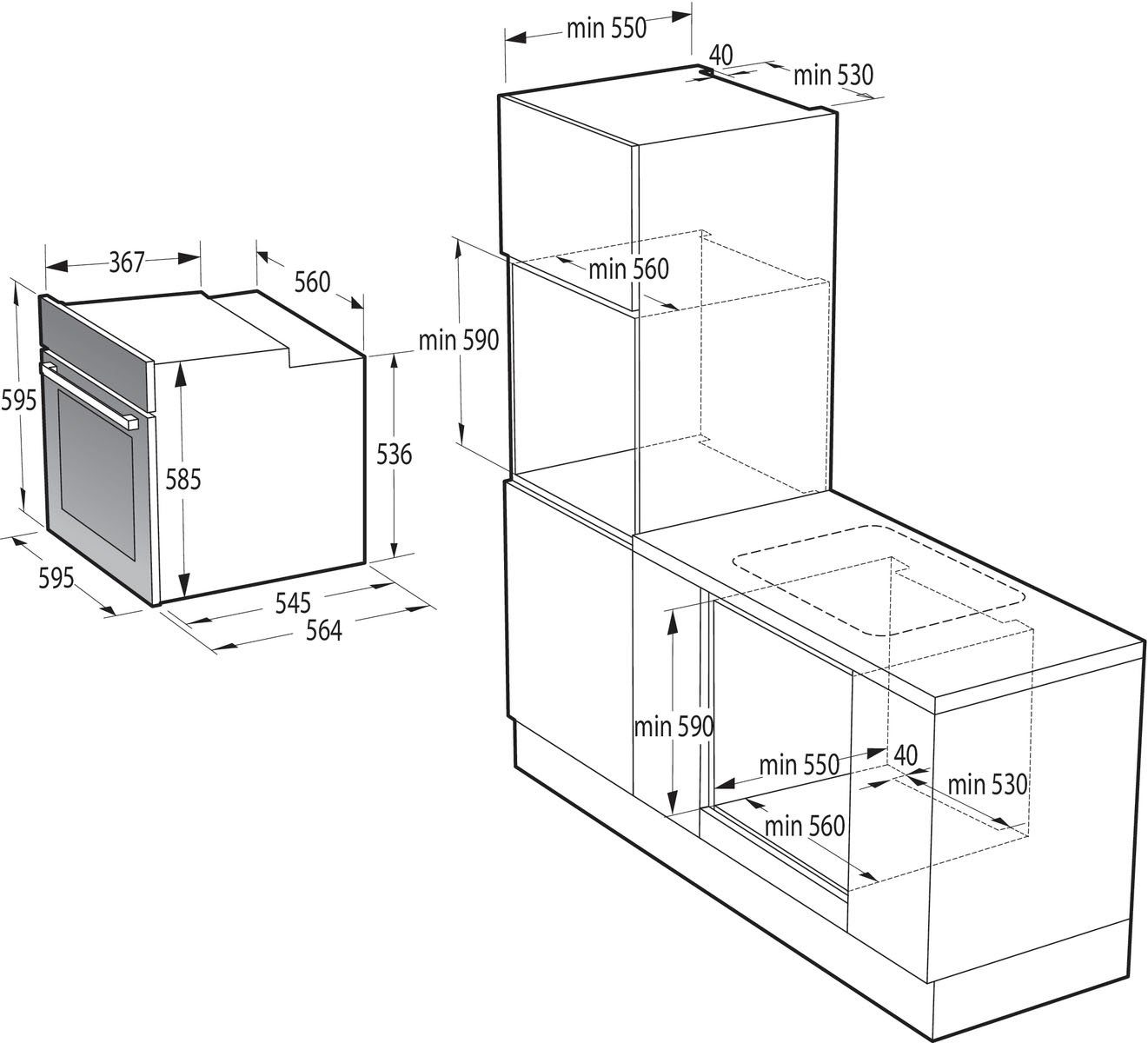 2-fach-Teleskopauszug, ExtraSteam Backofen Pyrolyse-Selbstreinigung, mit GORENJE BPS6737E09BGOT,