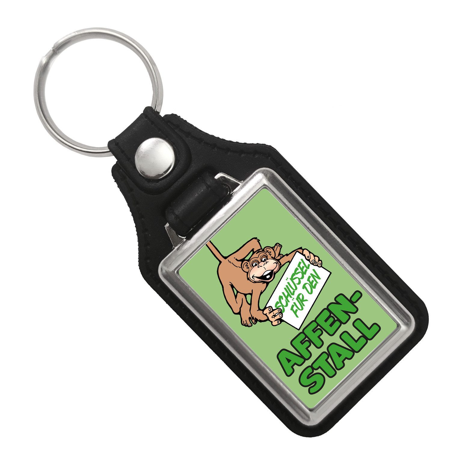 speecheese Schlüsselanhänger Affe Schlüsselanhänger mit Kunstleder Anhänger Spruch: Schlüssel für