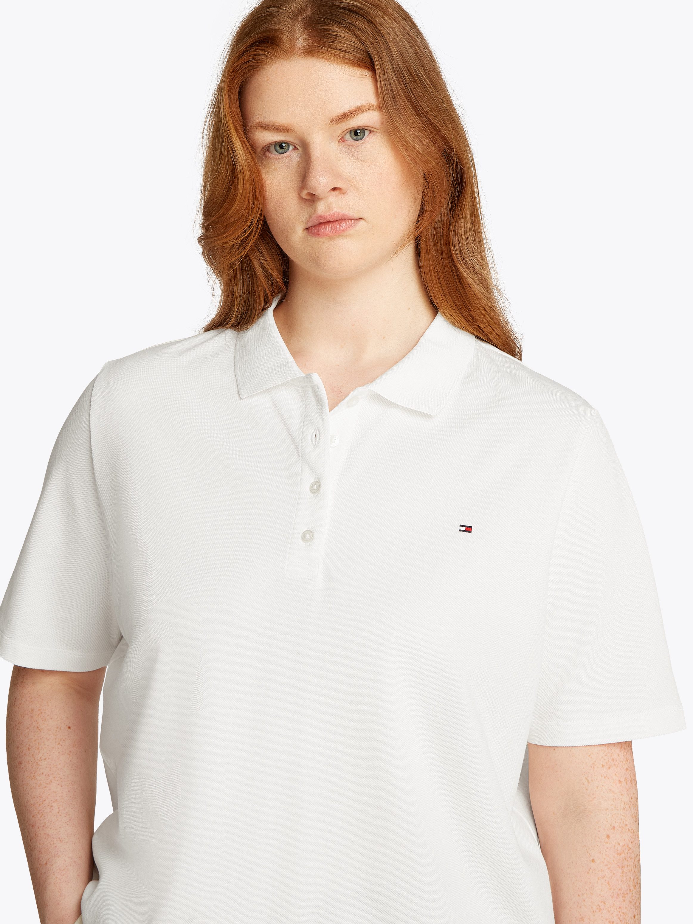 Tommy Hilfiger Curve Poloshirt CRV 1985 REG PIQUE POLO SS in großen Größen, Piqué-Qualität
