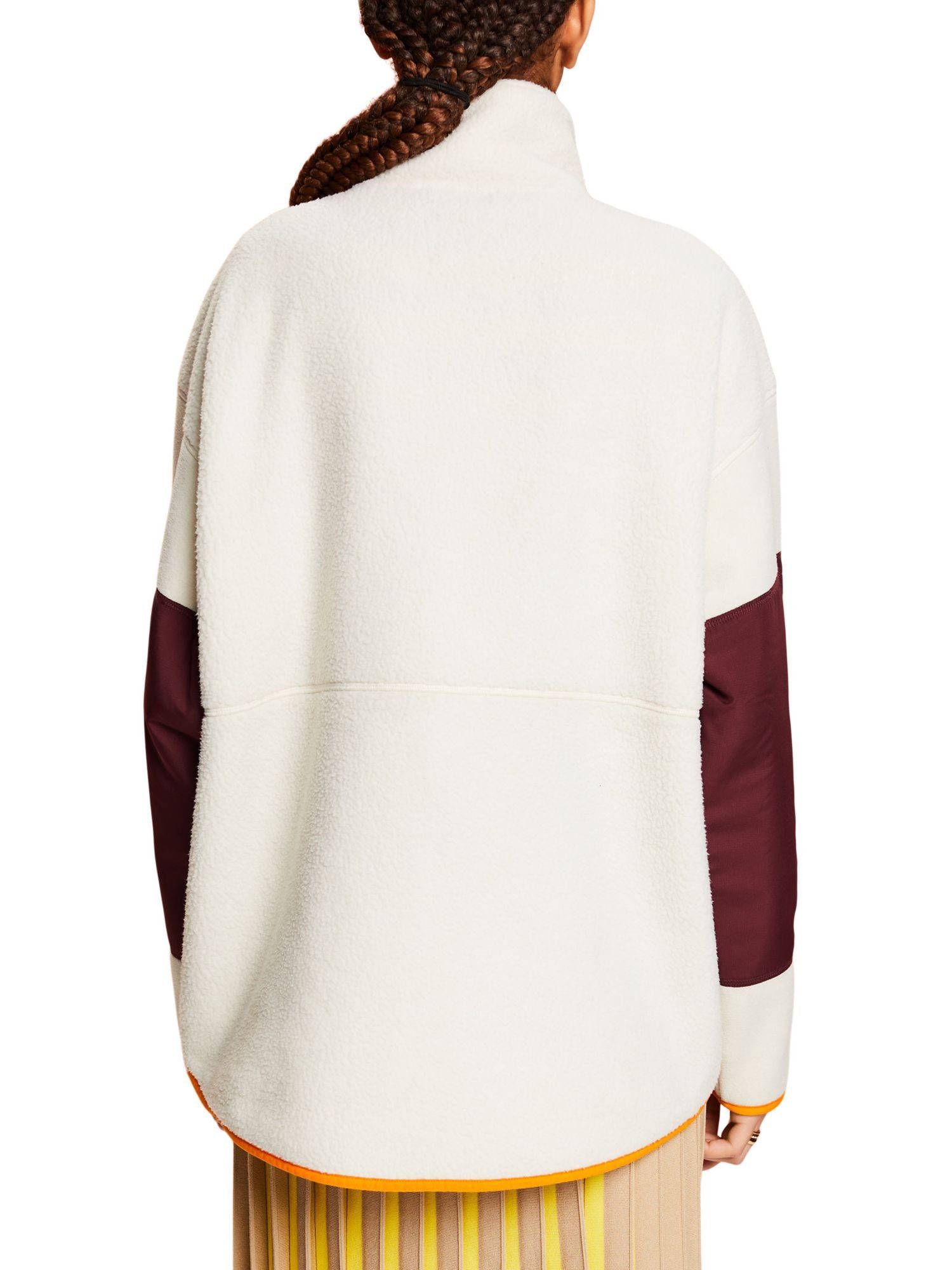 Sweatshirt Esprit (1-tlg) Fleecejacke Colorblock-Design im