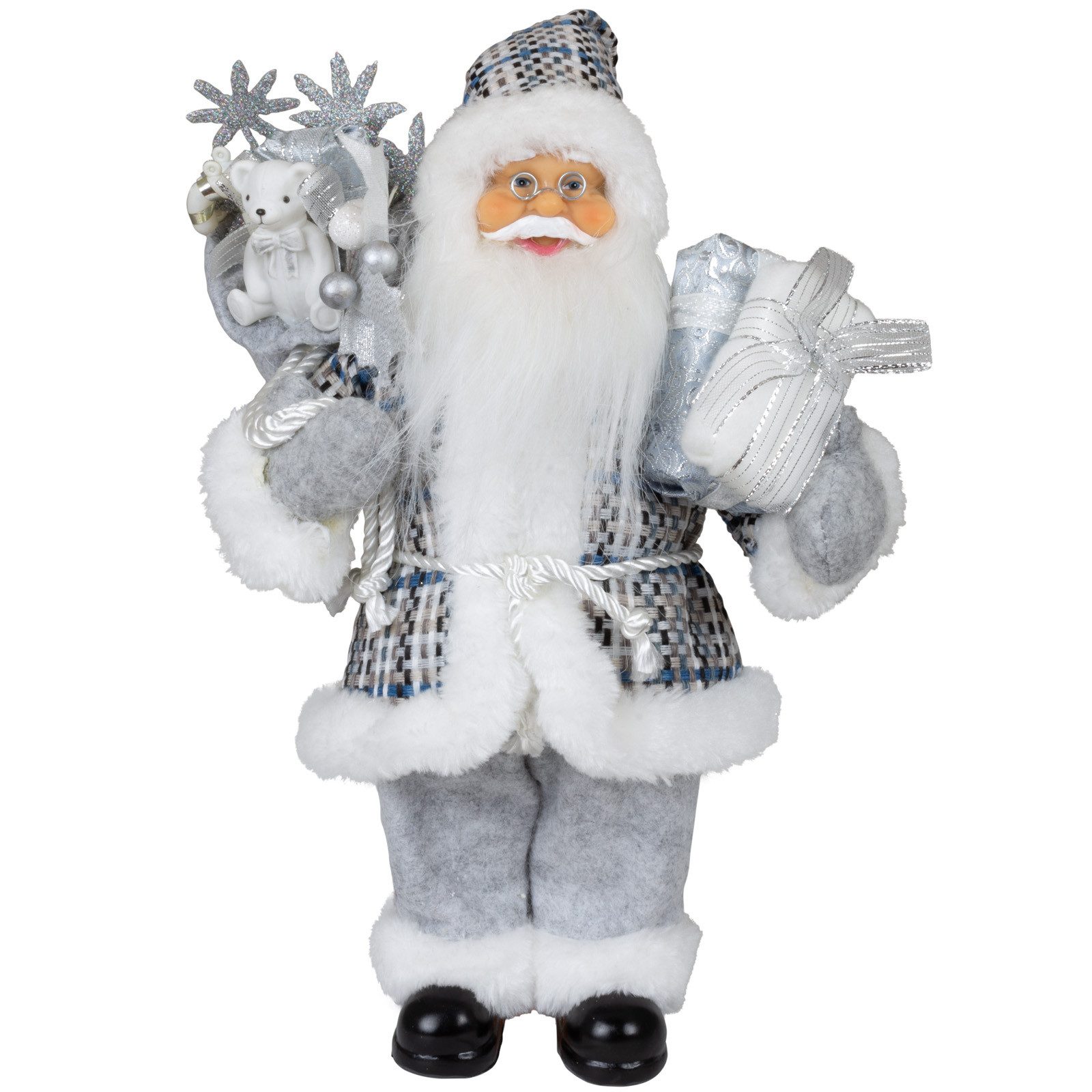 Christmas Paradise Weihnachtsmann Hilmar 30 / 45cm (Deko Figur, 1 St., stehend), grau