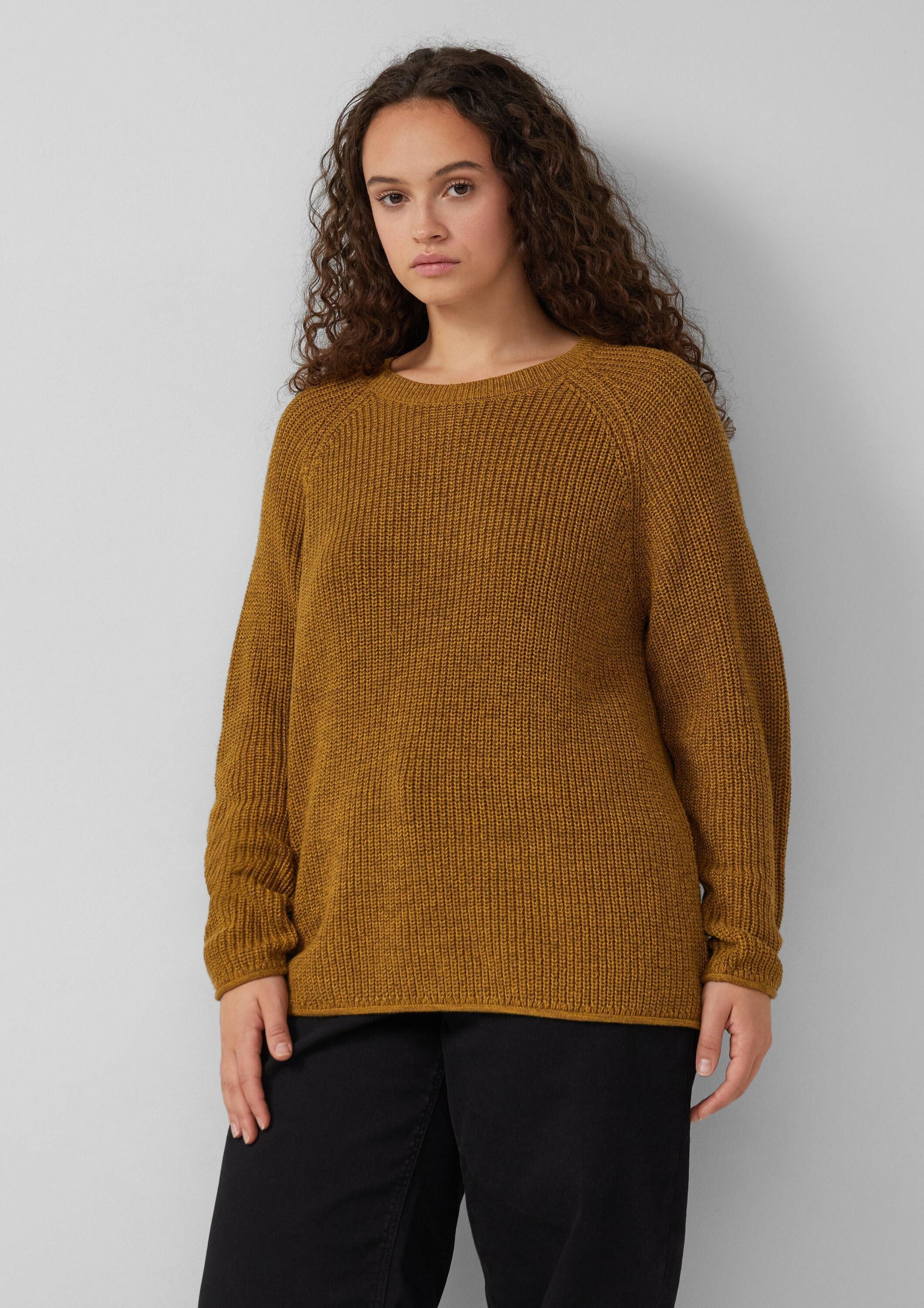 QS Longpullover Strickpullover Melierter Strickpullover