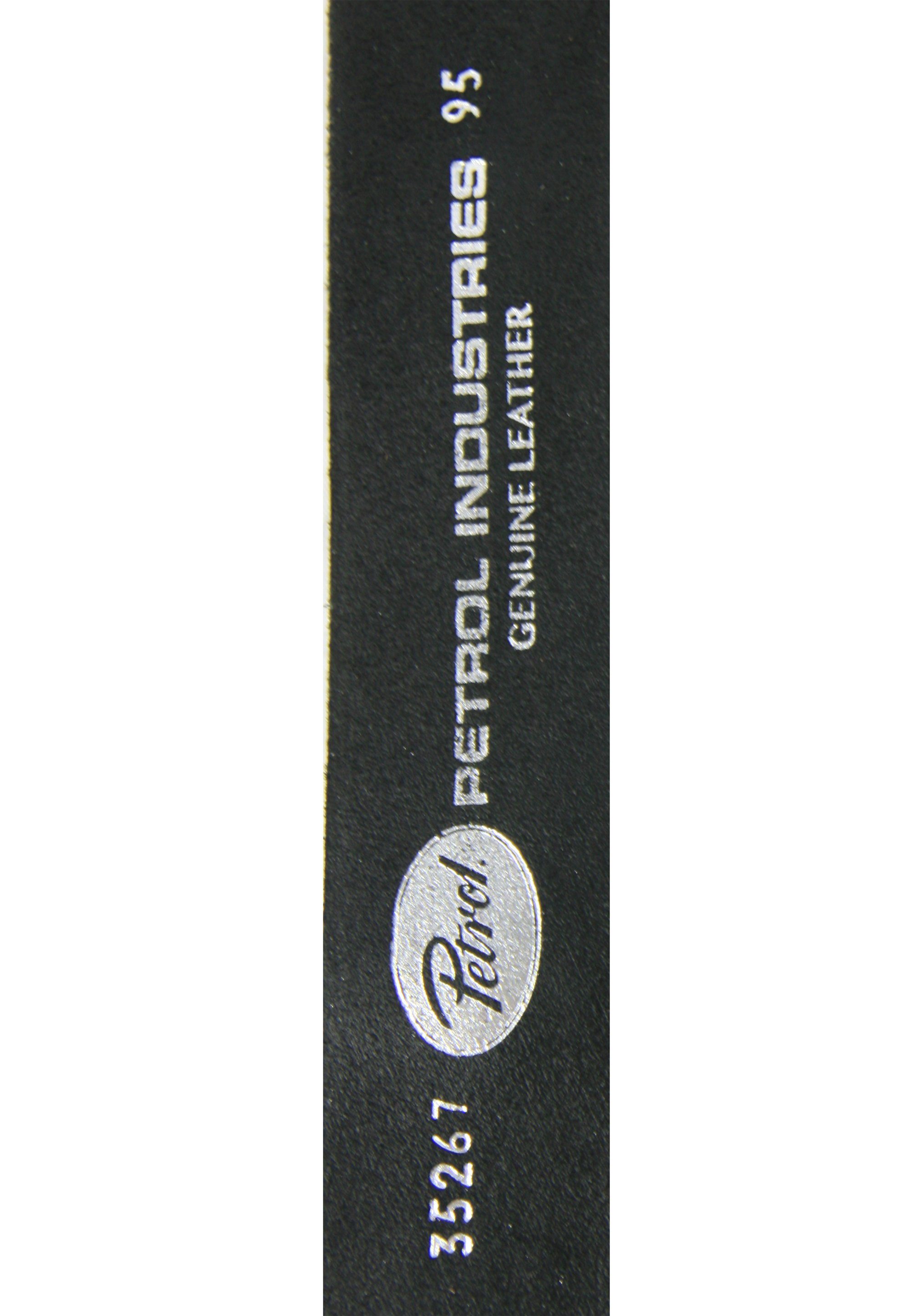 Petrol Industries Ledergürtel mit schwarz-silberfarben Dornschließe gemusterter