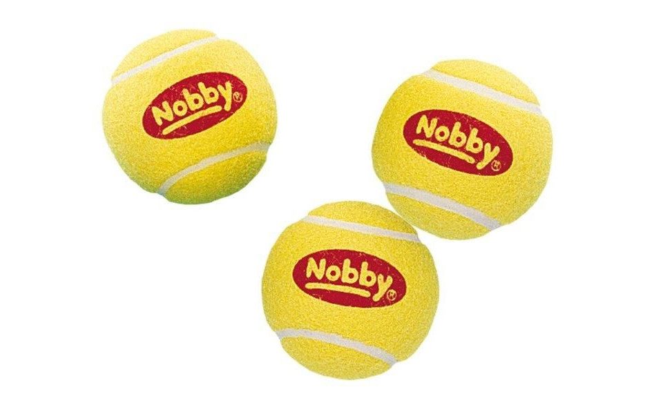 Hundepfeife Nobby Tennisball 6 cm, 3er Netz