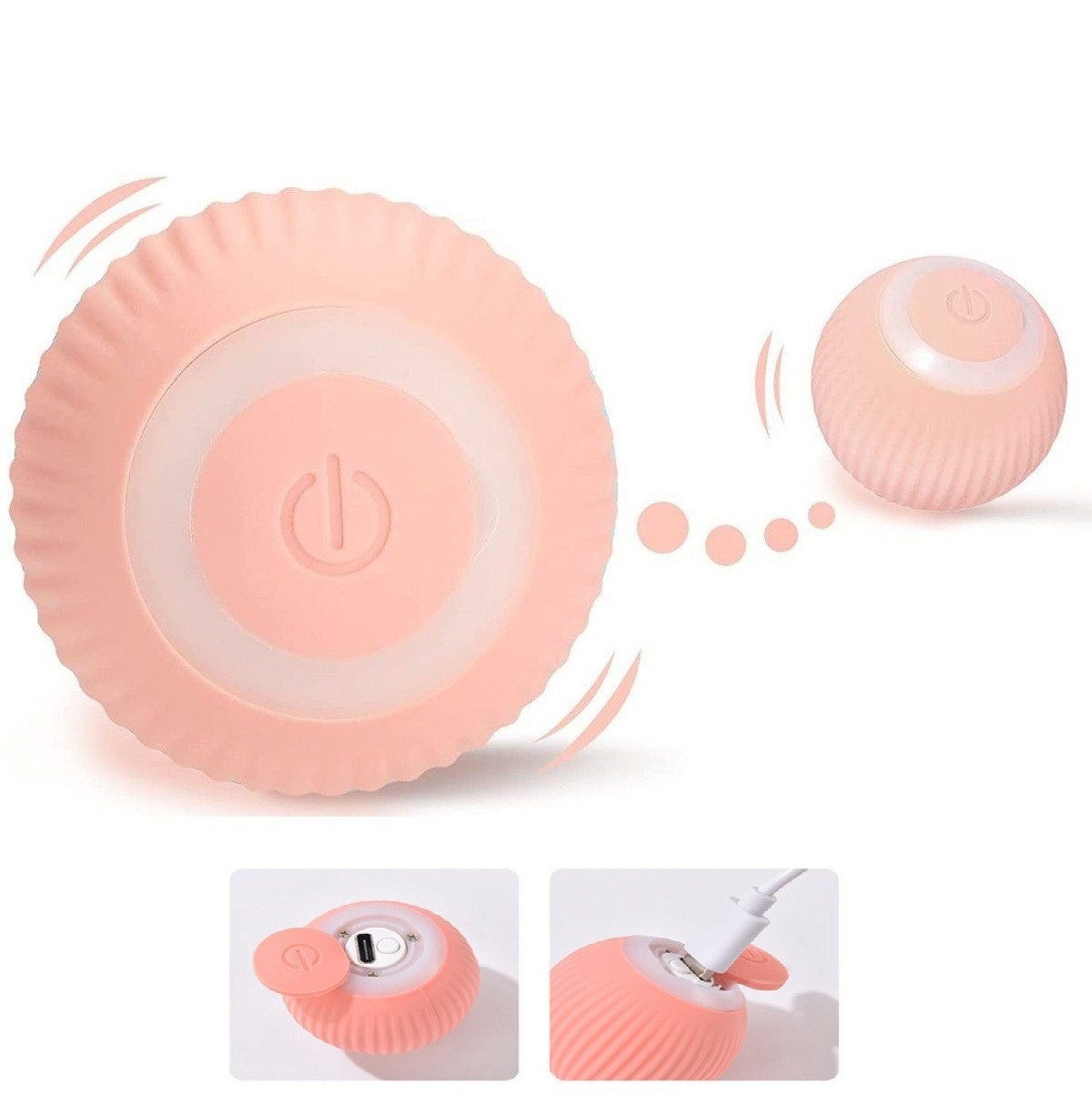 Welikera Tier-Intelligenzspielzeug Interaktives Katzenspielzeug Ball, mit LED Licht, USB,4.3cm