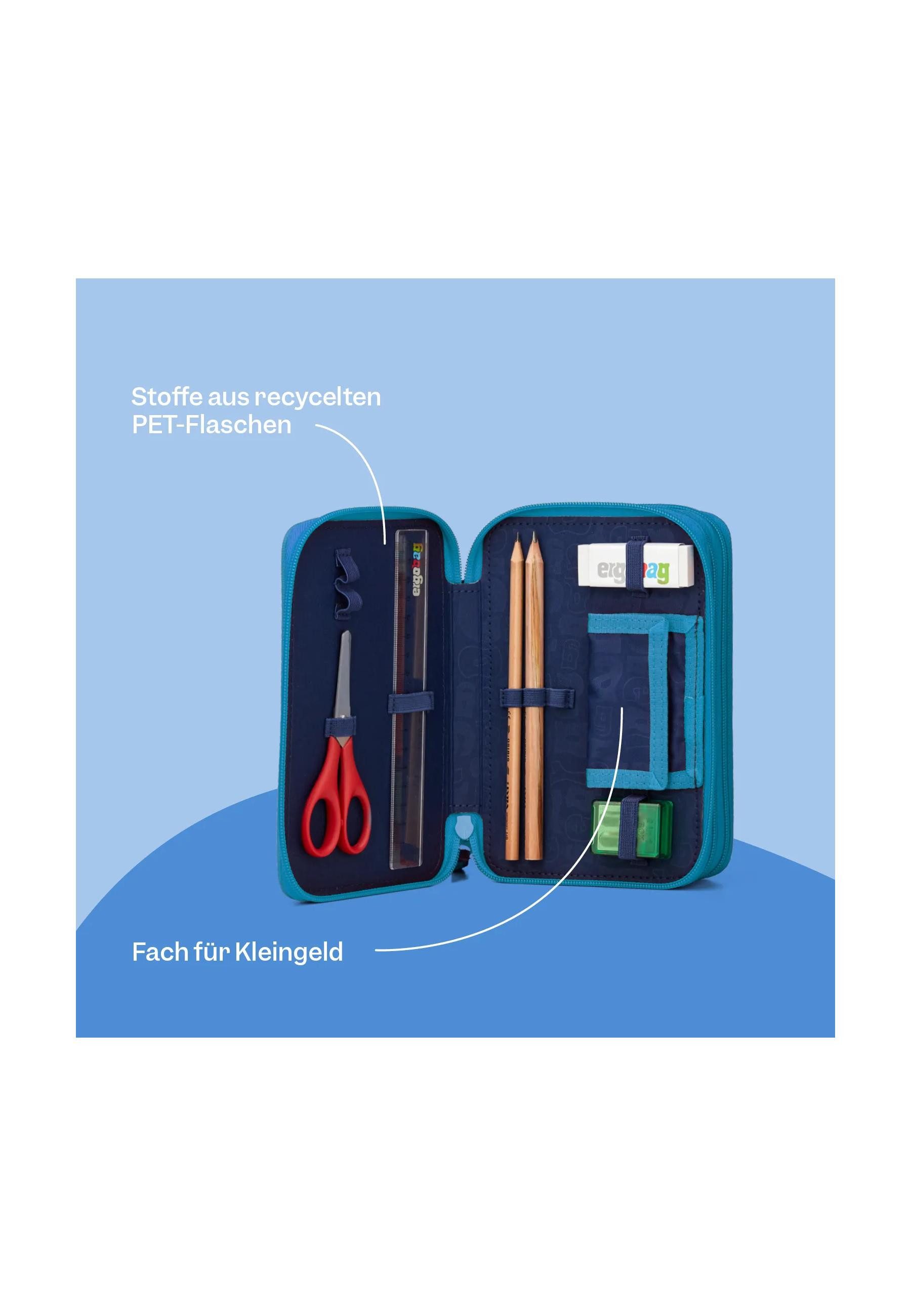 ergobag Federmäppchen Maxi Mäppchen ., (41-tlg), mit Stiften befüllt