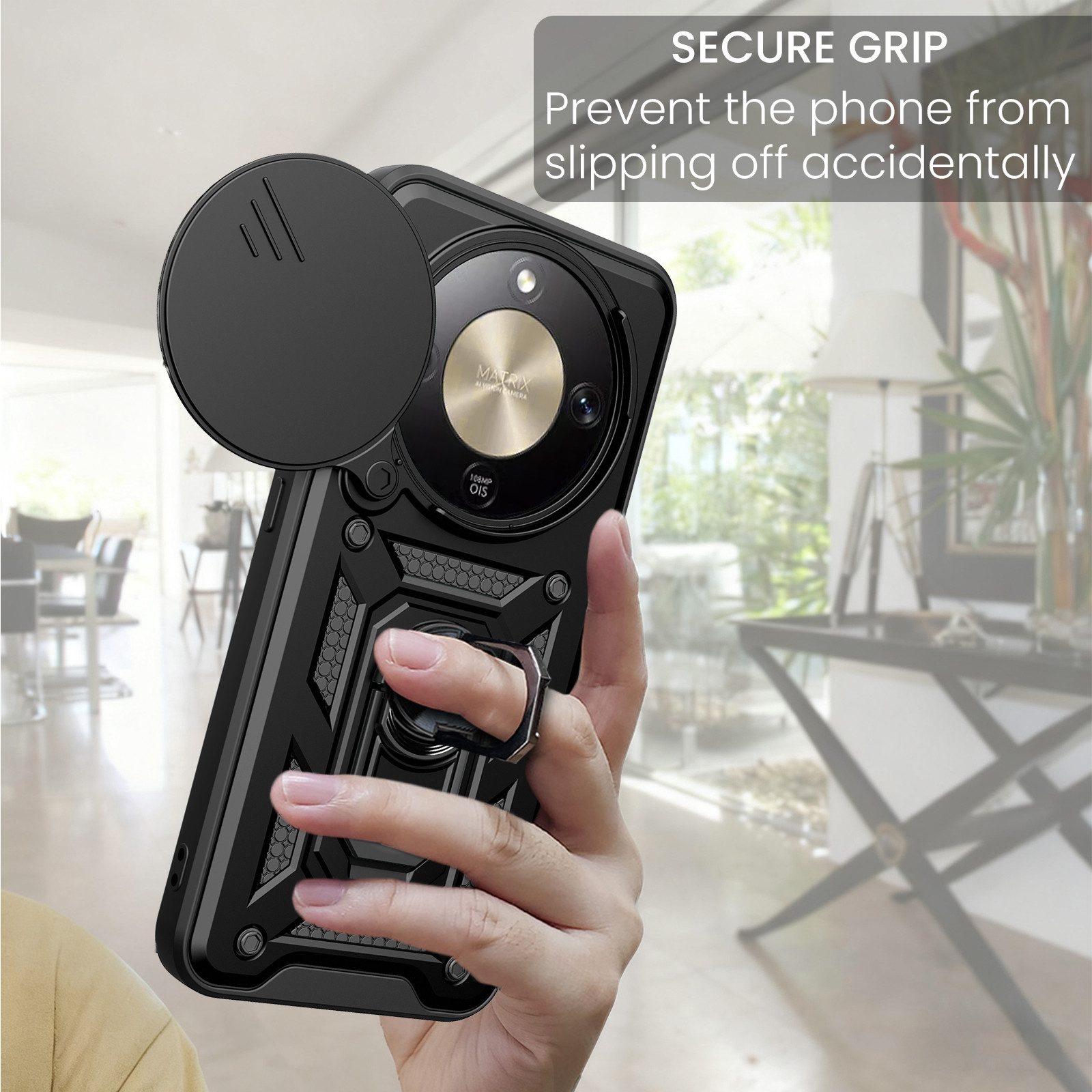 betterfon Handyhülle Panzer Hülle für Honor Magic 8 Lite Outdoor Case mit Kameraschutz, Outdoorhülle mit Ringhalter Smartstand und Silikonkern – Bild 5 von 5