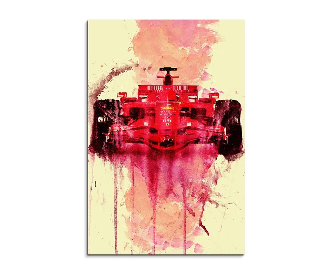 Sinus Art Leinwandbild Formula 1 Ferrari 90x60cm Aquarell Art Leinwandbild