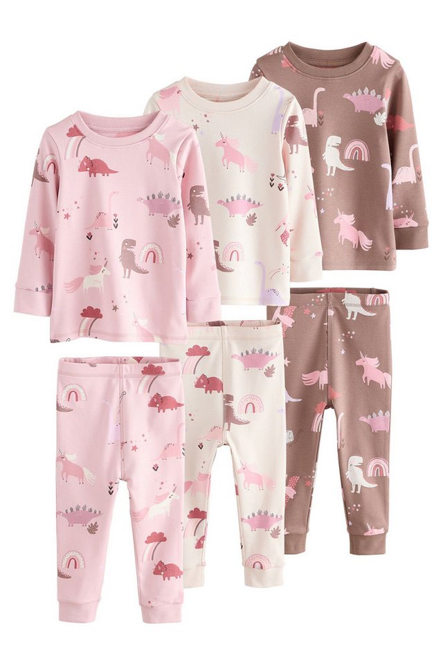 Next Pyjama Snuggle Schlafanzug im 3er-Pack, Stampy Star (6 tlg)