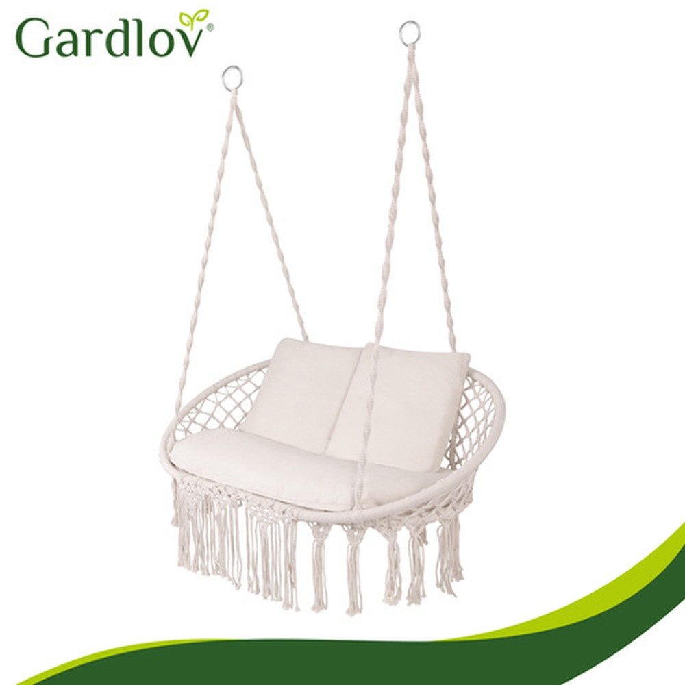 Gardlov Doppelschaukel Gartenschaukel Storchennest Zweisitzer, (Spar-Set, bis 300 kg), große Storchennest-Gartenschaukel für zwei Personen – Bild 5 von 5