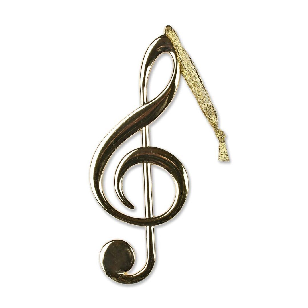 für Anhänger Musiker Violinschlüssel / Dekohänger gold Notenschlüssel, mugesh