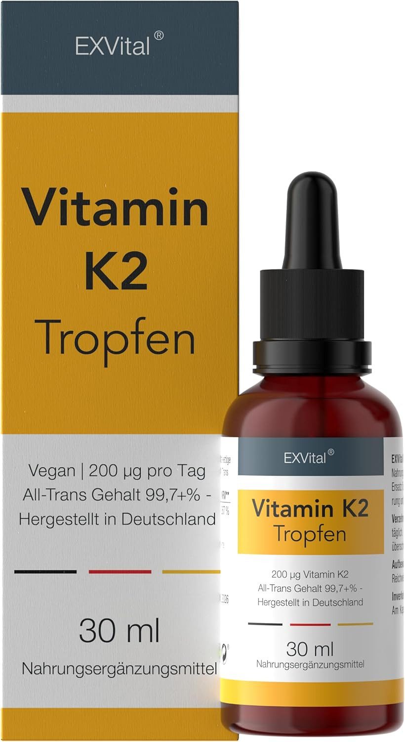 Vitamin K2 MK-7, All-Trans Tropfen, Premium K Vitamin Tropfen, 30 ml