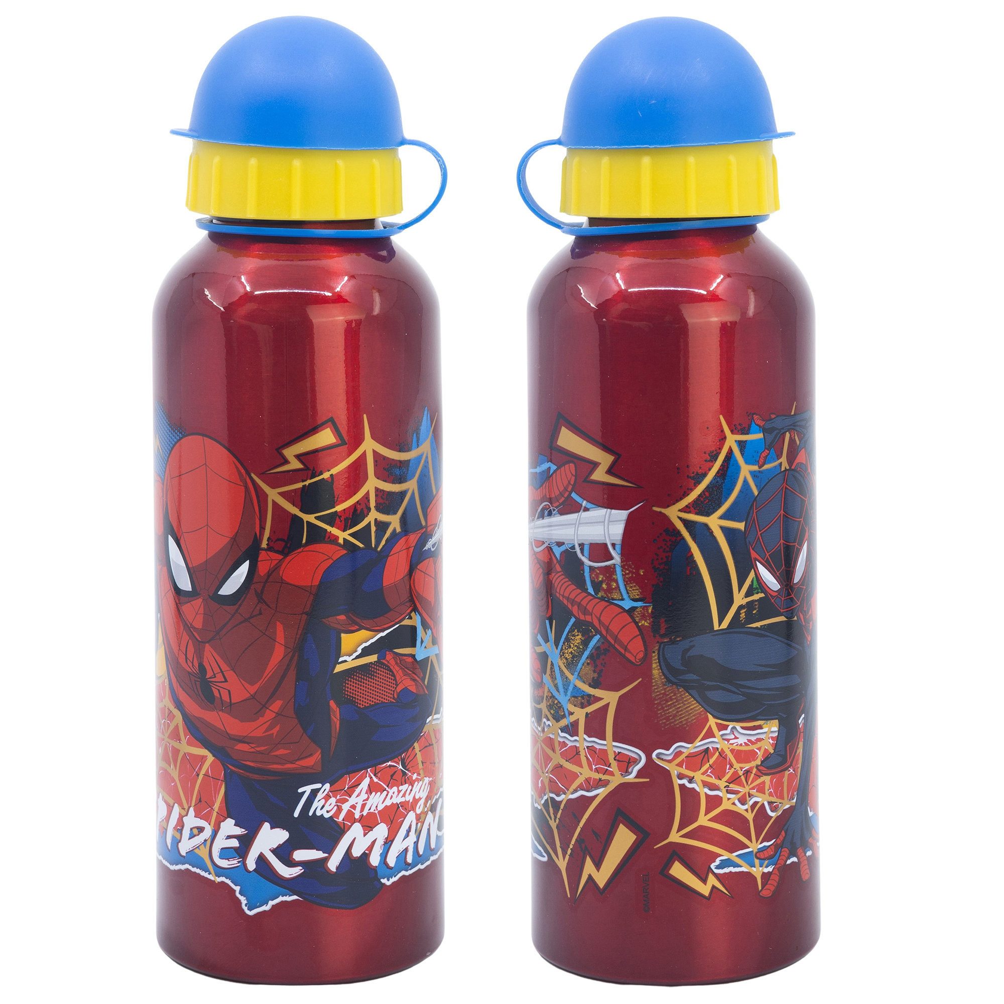 MARVEL Trinkflasche Marvel Spiderman ALU - Sportflasche Wasserflasche Flasche 530 ml