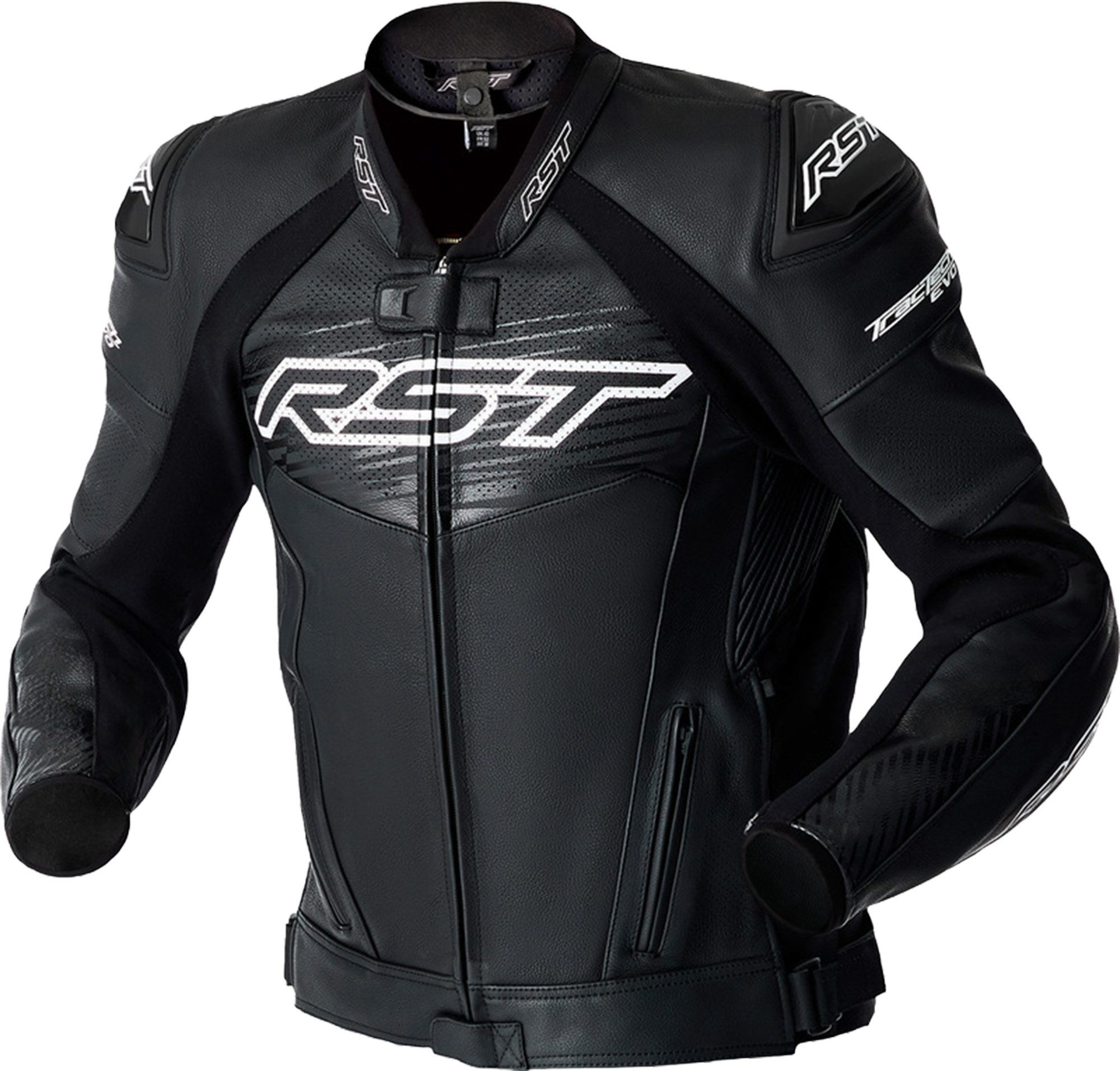 RST Motorradjacke Tractech Evo D3O Motorrad Lederjacke Verbindungsreißverschluss,Ellenbogenprotektoren enthalten,Schulte