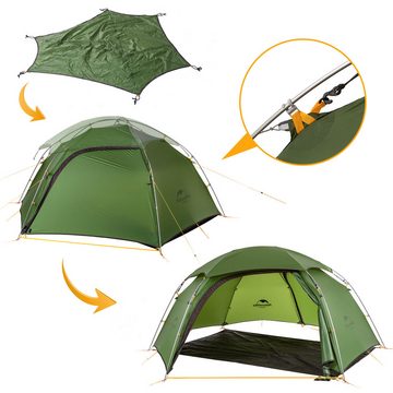 Naturehike Kuppelzelt Cloud Peak Ultraleichtes Zelt für Camping, Klettern, Rucksackreisen, Personen: 2, Einfacher Aufbau, Optimierte Belüftung