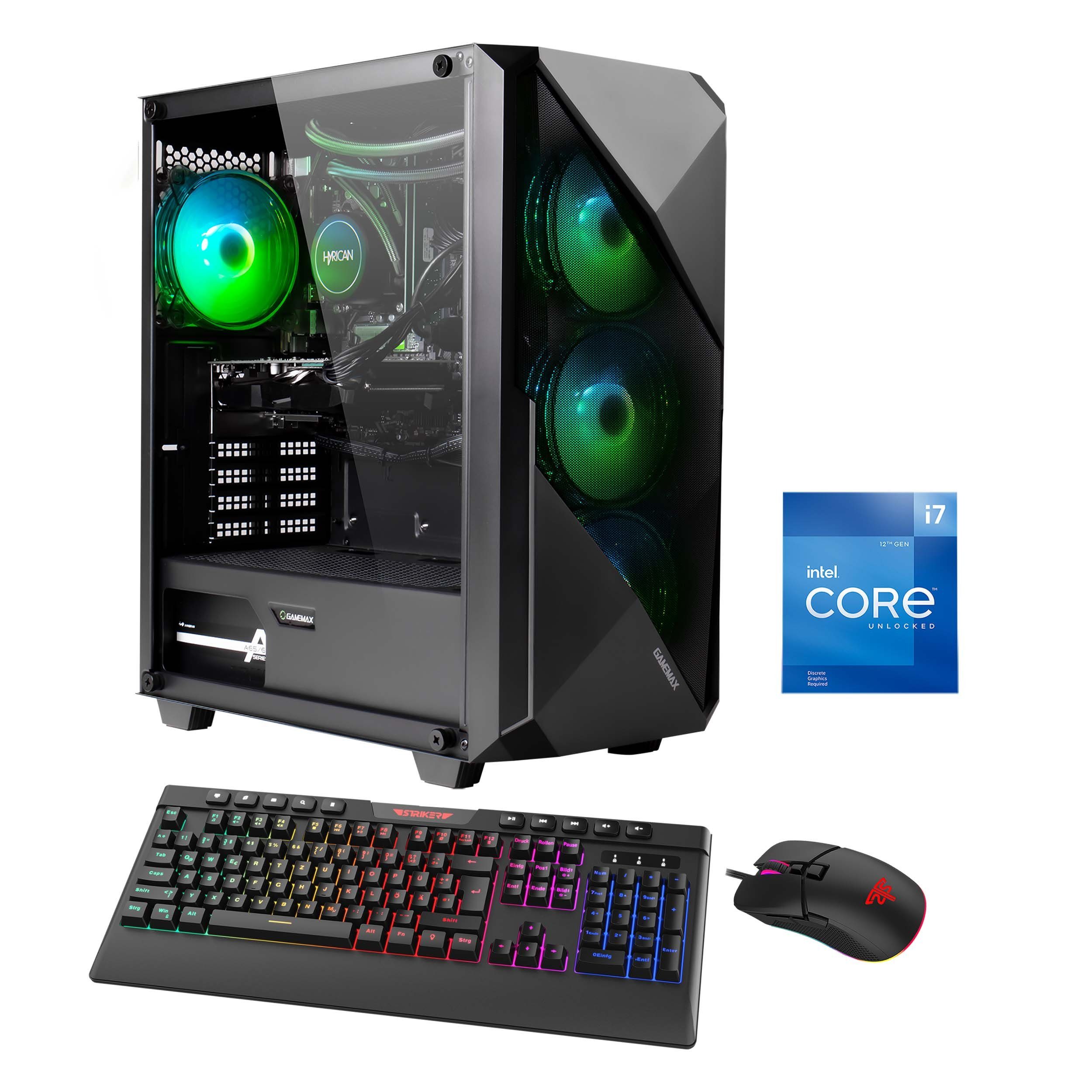 Hyrican Striker 6823 Gaming-PC (Intel Core i7 12700F, GeForce RTX 3060 Ti, 16 GB RAM, 1000 GB SSD, Wasserkühlung, Windows 11)