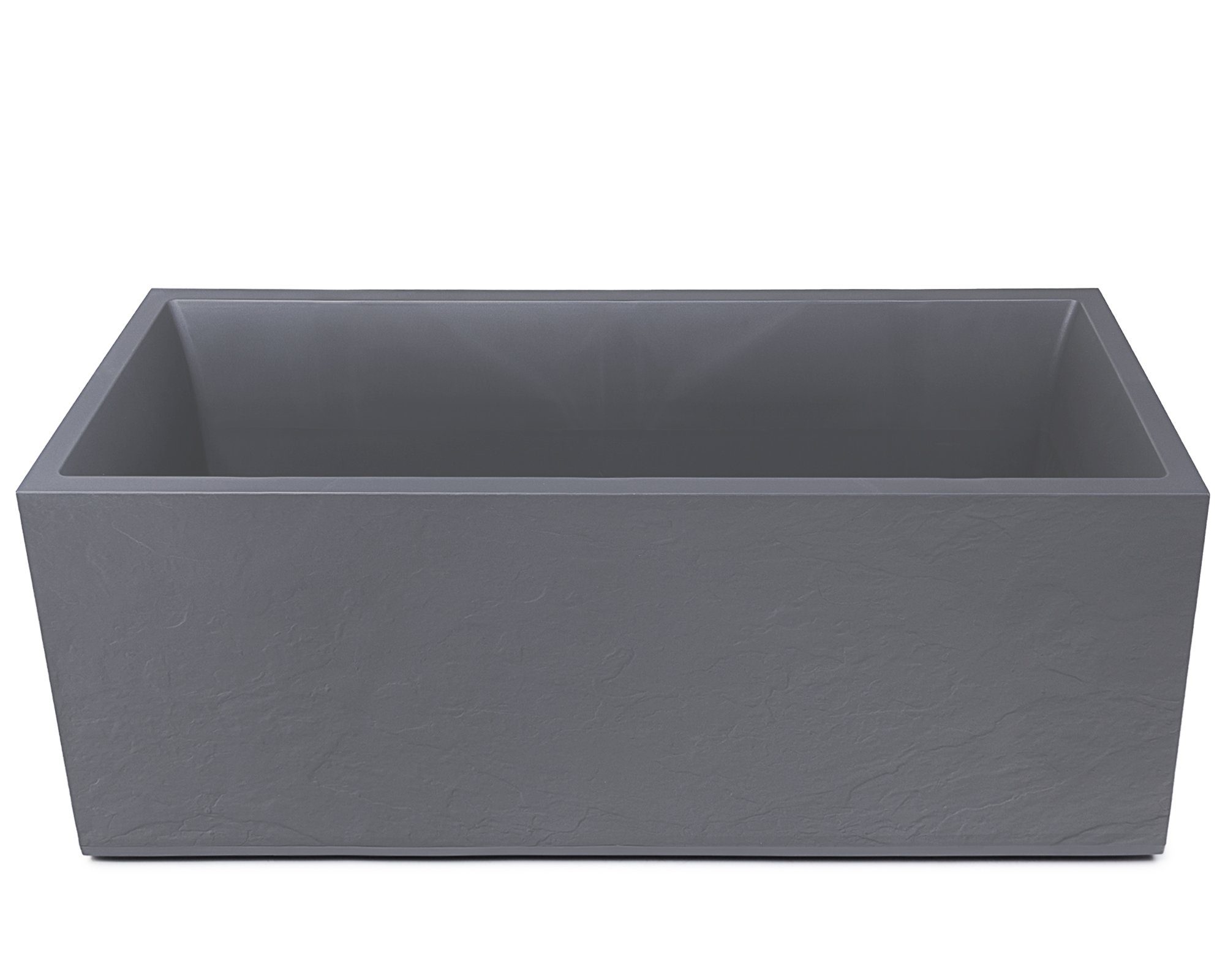 ONDIS24 Pflanzkübel Blumenkübel Blumentopf Vulkan 100cm Vulkan/Basalt Optik, mit Wasserspeicher Pflanzenkasten winterfest, 100 x 40 x 43,5 (H) cm hellgrau