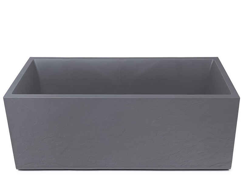 ONDIS24 Pflanzkübel Blumenkübel Blumentopf Vulkan 100cm Vulkan/Basalt Optik, mit Wasserspeicher Pflanzenkasten winterfest, 100 x 40 x 43,5 (H) cm