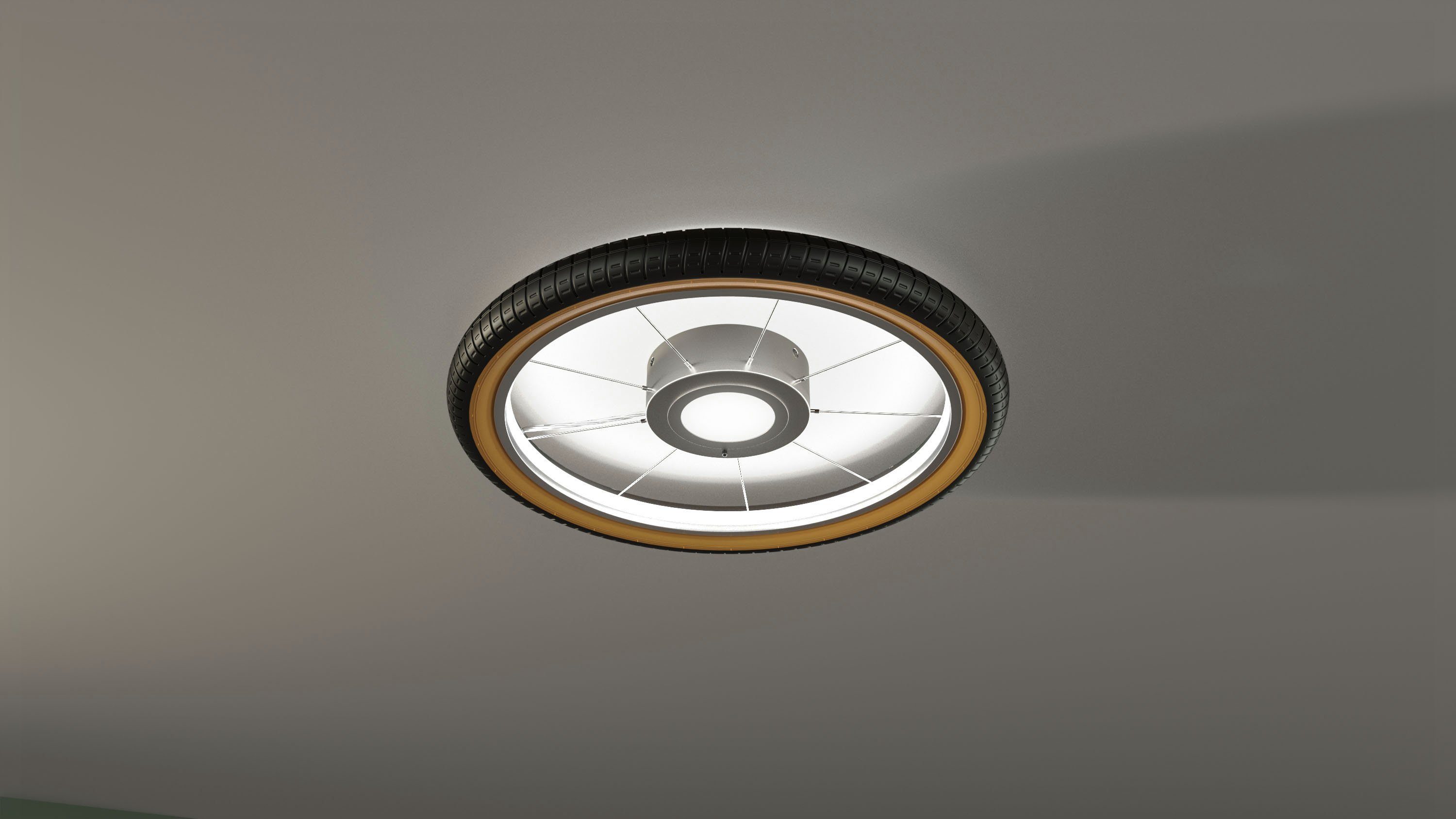 Beleuchtung und Deckenleuchte Hauptlicht schaltbar Ø getrennt 51cm, LED wechselbar, indirekte Wheel, EVOTEC