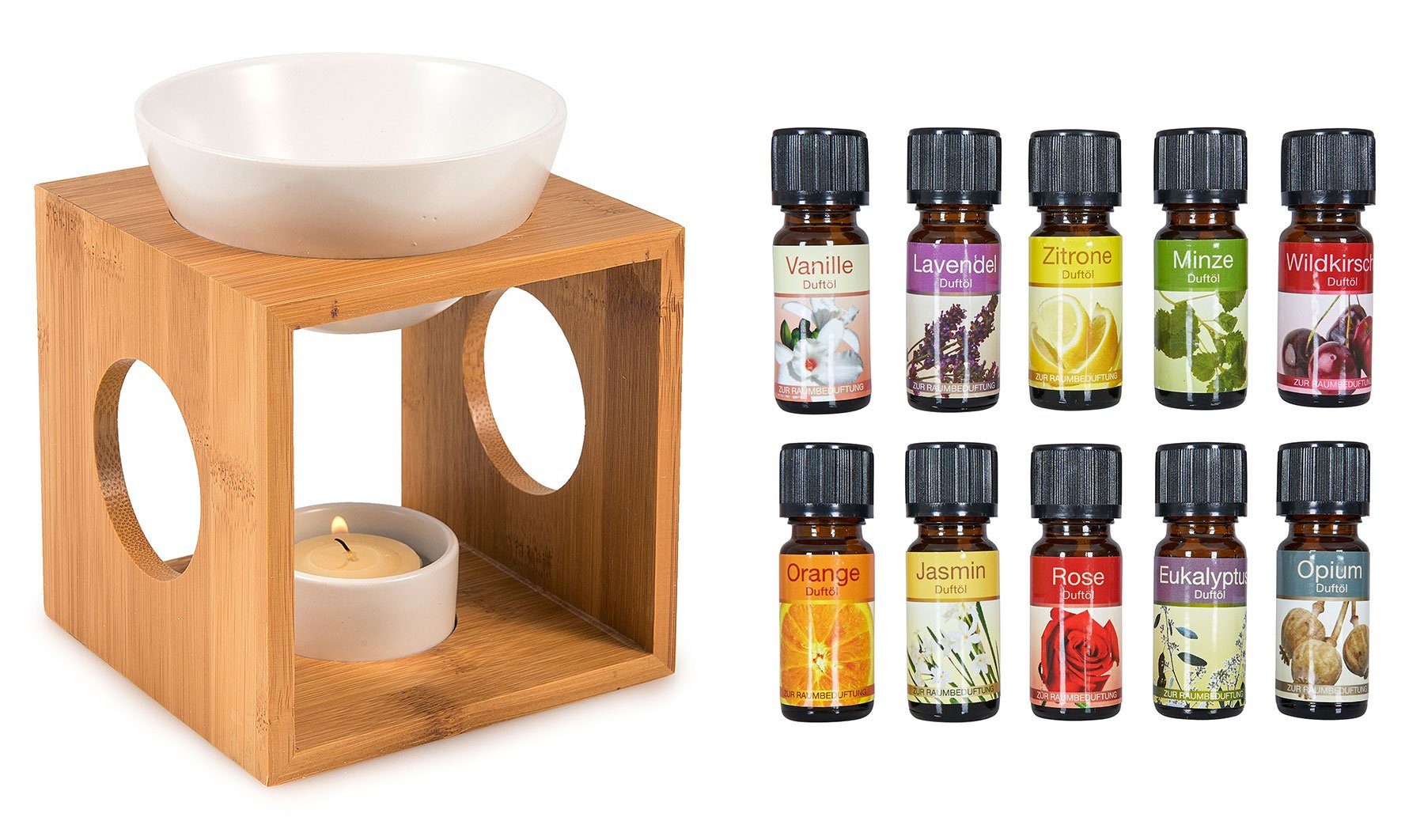 Levandeo® Duftlampe, Duftlampe Keramik Holz Aromaspender günstig online kaufen