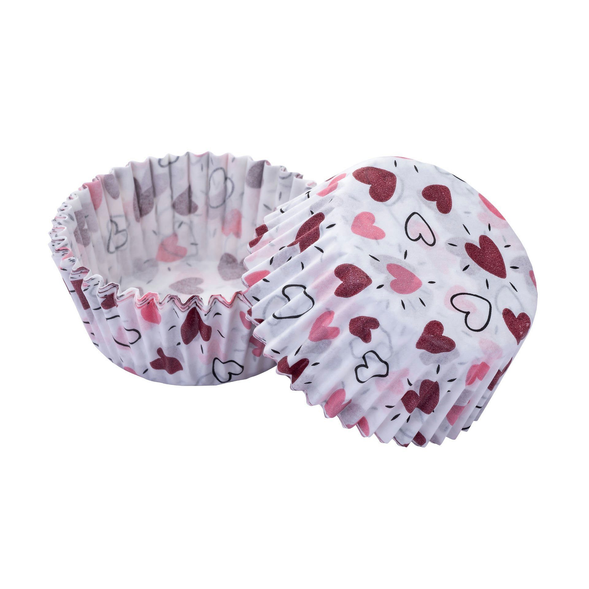Zenker Muffinform Papier-Muffinförmchen "Herz", Backzubehör, Cupcake-Formen, Herzdesign
