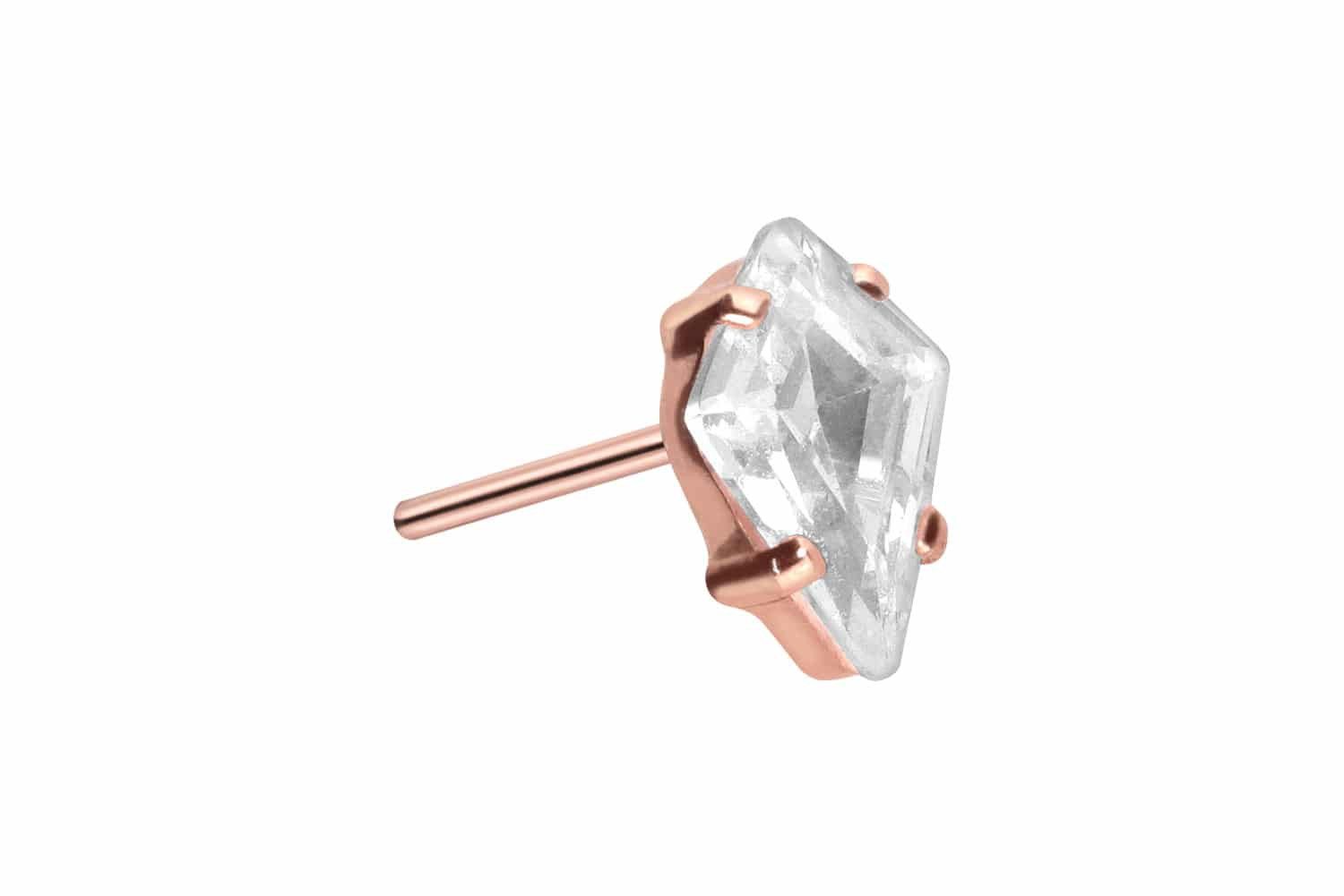 Piercing-Set Titan Aufsatz mit Push Pin KRISTALLRAUTE