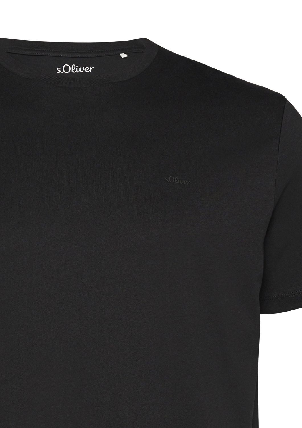 s.Oliver T-Shirt Big Size (2-tlg) Rundhals, kurzarm, dezenter Logo-Aufdruck, im 2er Pack