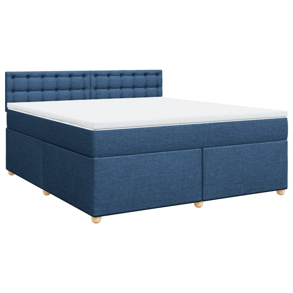 Bett Boxspringbett mit Matratze Blau 180x200 cm Stoff