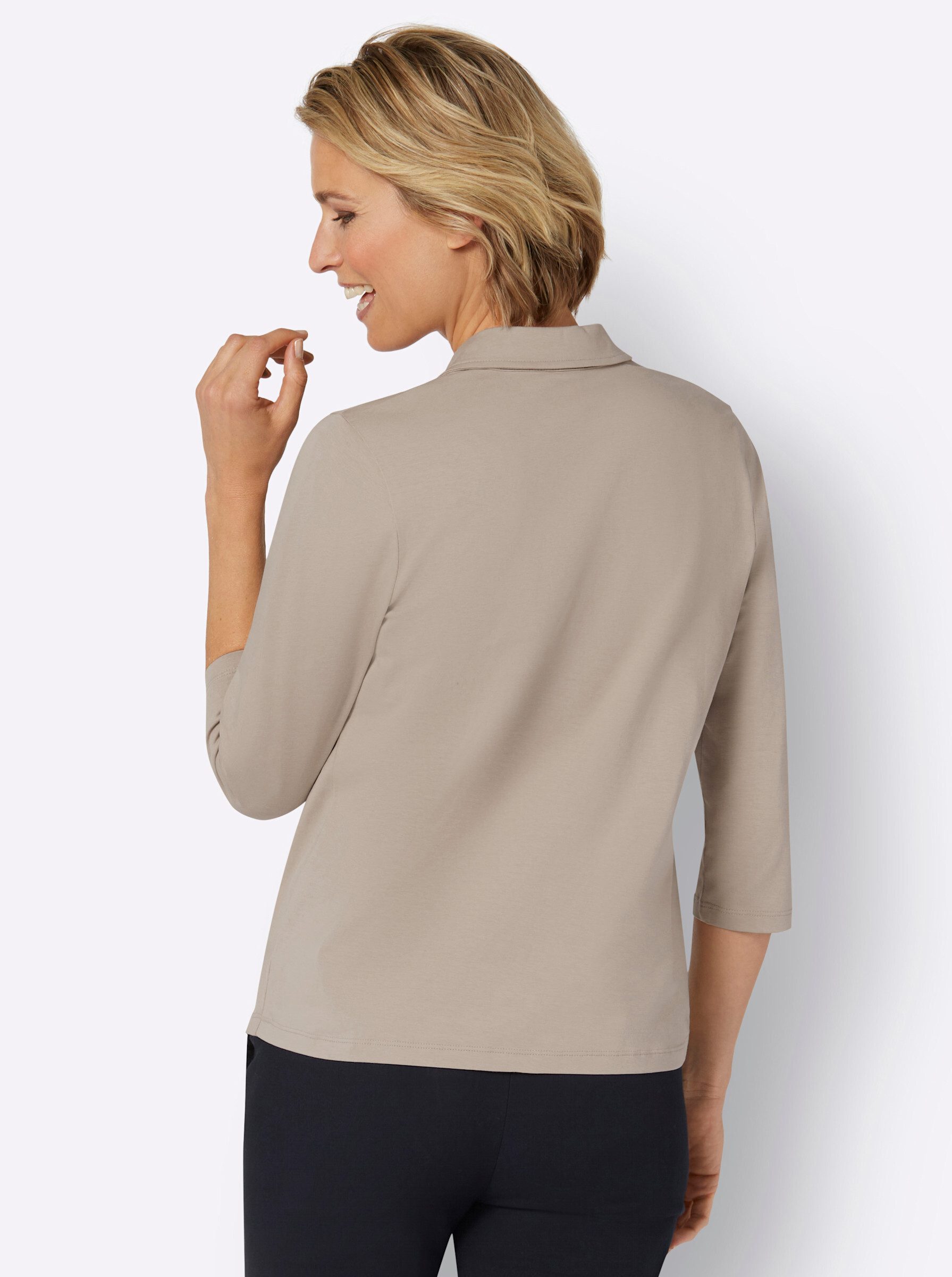 Sieh an! Klassische Bluse Jersey-Bluse günstig online kaufen