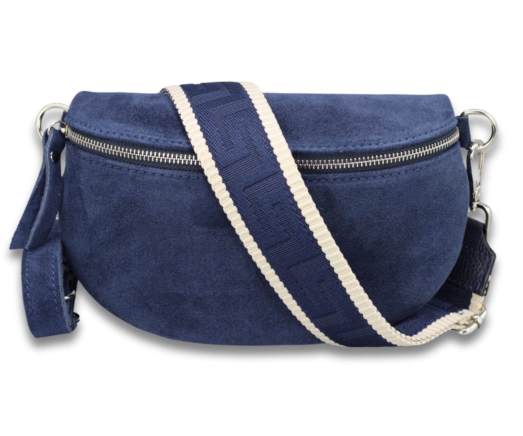 Gürteltasche SUEDE Bauchtasche für Damen aus echtem Wildleder, Dunkelblau