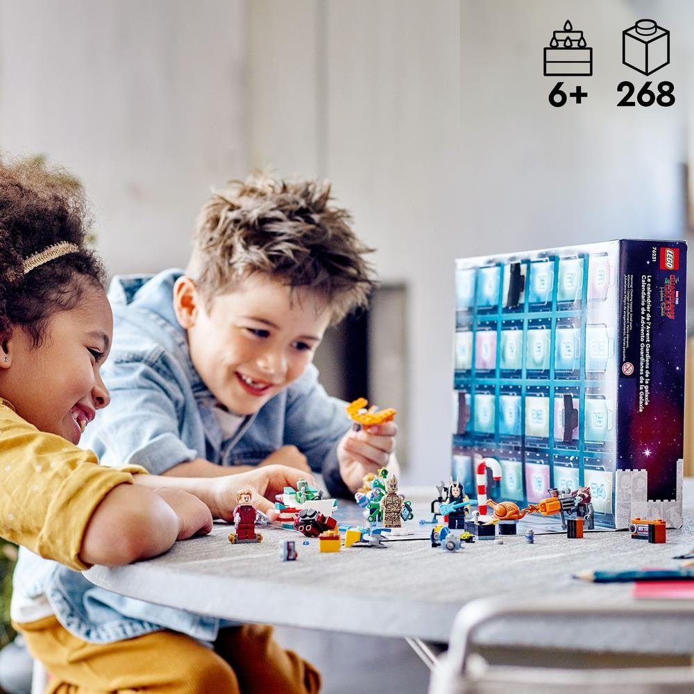 LEGO® Adventskalender Marvel Super ab 2022 - Heroes™ of Jahren Mini-Modelle, und mit Galaxy für (268-tlg), Guardians Kinder (76231) the 6 Minifiguren