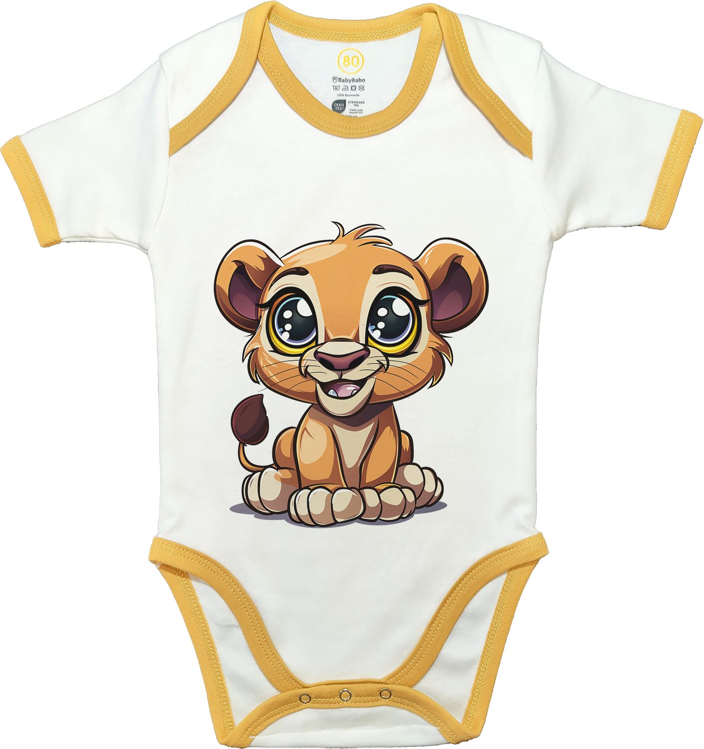 BabyBabo Premium Kurzarmbody Süßes Tier Motiv - Premium Baby Body OEKO-TEX zertifiziert