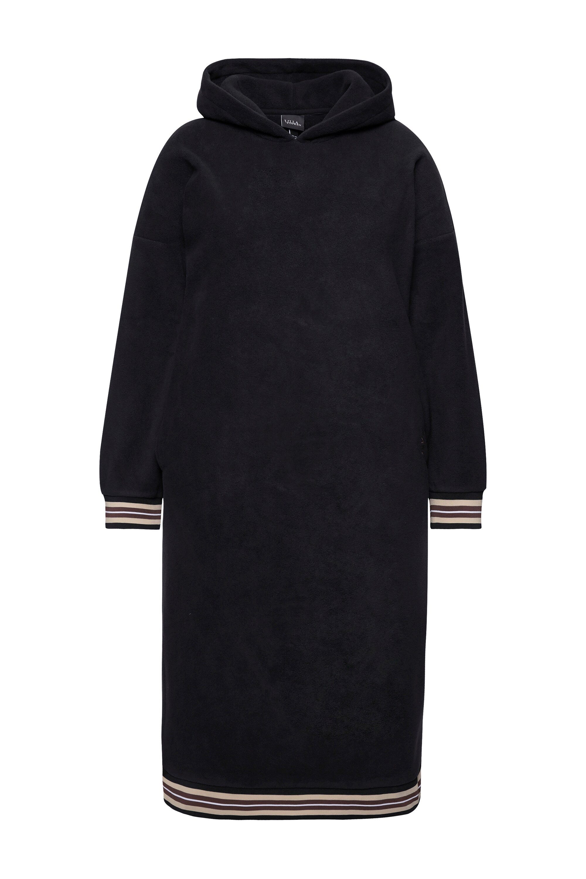 Ulla Popken Jerseykleid Loungewear-Fleecekleid Kapuze Stickerei günstig online kaufen