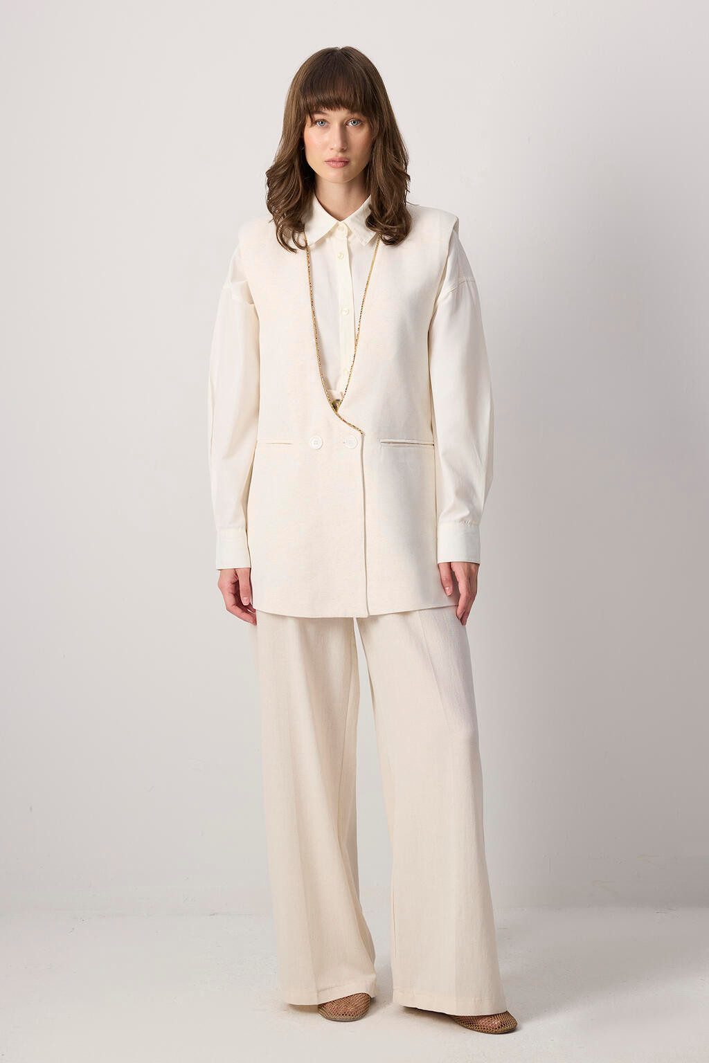 touche prive Reitweste Leinenweste mit Steindetails