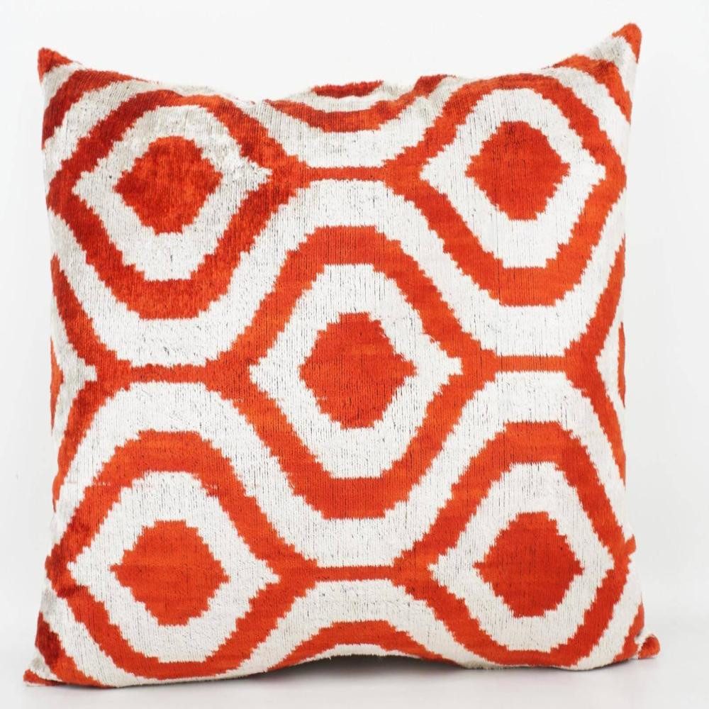 Thanks, A LOT Kissenhülle Thanks A LOT Kissenhülle Silk-Velvet Sunset Wave Orange-Offwhite 40 x