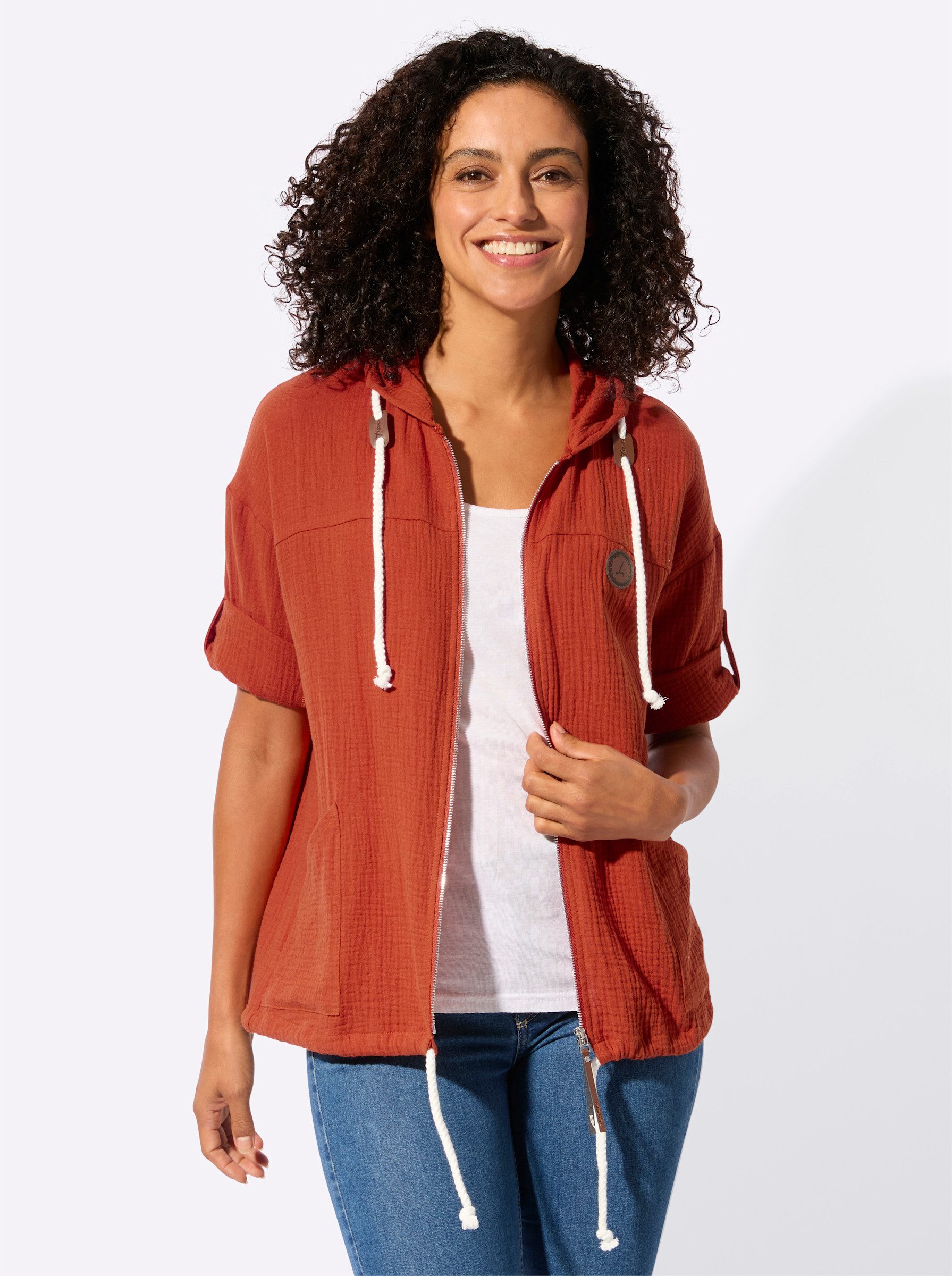Blusenblazer Blusenjacke 3/4-Arm