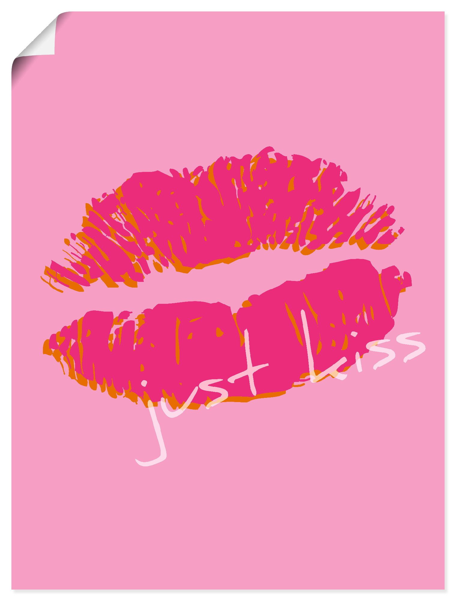 Artland Wandbild Just kiss, Sprüche & Texte (1 St), als Alubild, Leinwandbild, Poster, Wandaufkleber in verschied. Größen