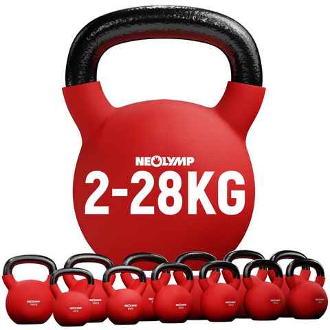 NEOLYMP Kettlebell Kugelhantel - Hochwertiger Stahlkern - Weights - Geruchsneutral, (Set, Kettlebells - Kraft-, Ausdauer- und Koordinationstraining), Stahlkern - Neoprenummantelung - wasserabweisend - nicht rollend