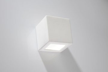Licht-Erlebnisse Wandleuchte LEO, ohne Leuchtmittel, Design Wandlampe bemalbare Gipsleuchte Lampe