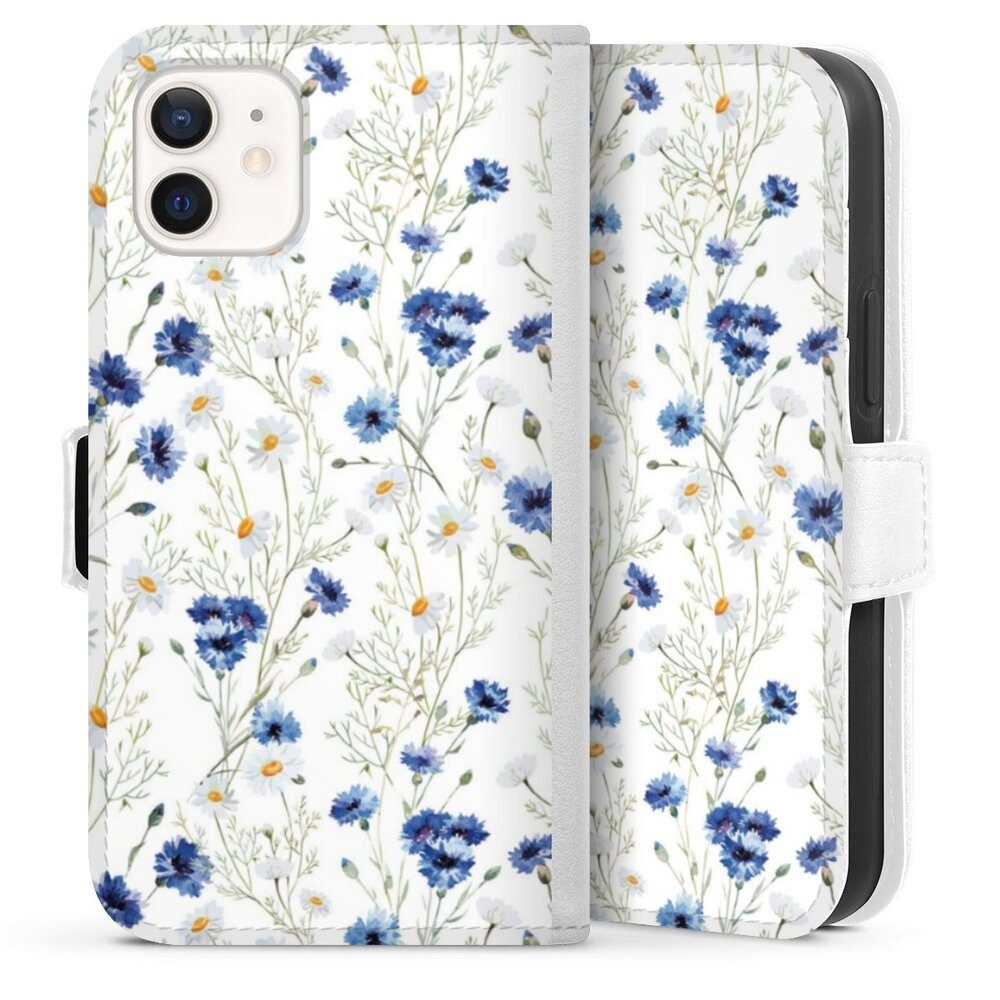 DeinDesign Handyhülle Muster Blume Blumen Flower Pattern 6, Apple iPhone 12 mini Hülle Handy Flip Case Wallet Cover